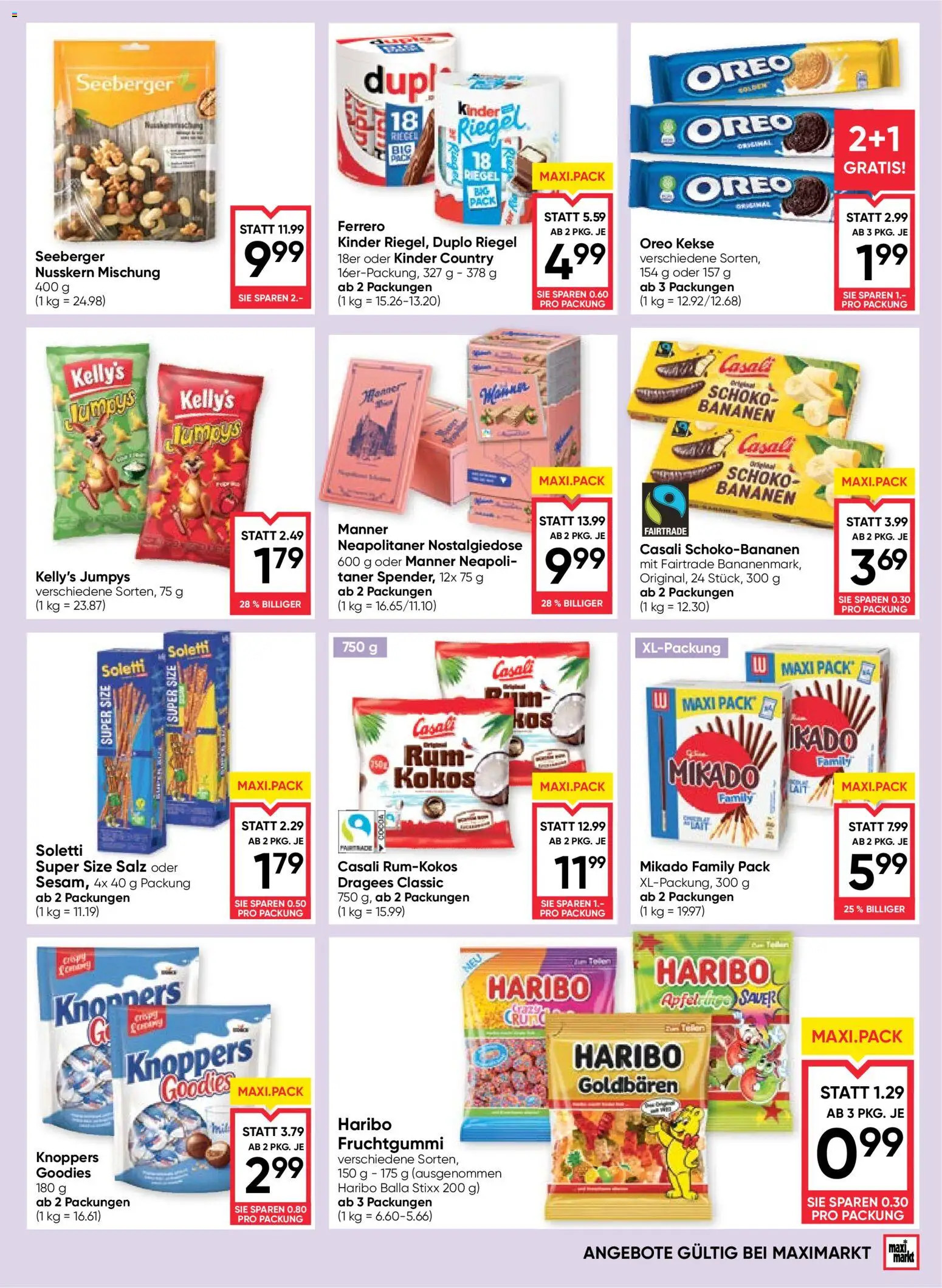 Maximarkt Flugblatt gültig ab 08.10.2026 | Seite: 17 | Produkte: Kekse, Salz, Bananen