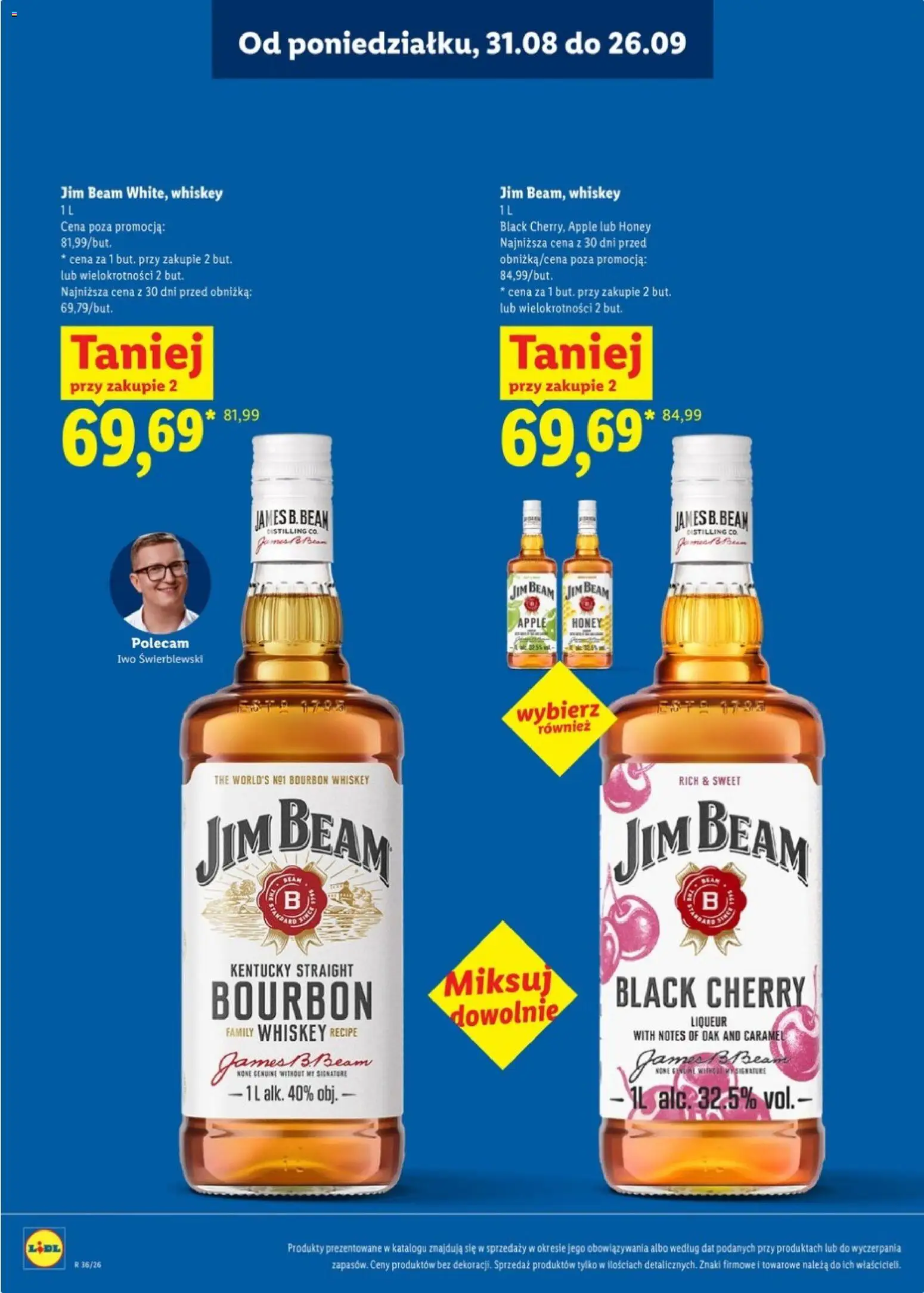 Lidl Katalog alkoholi mocnych od 31.08.2026 | Strona: 13 | Produkty: Bourbon, Jim Beam, Jim Beam apple