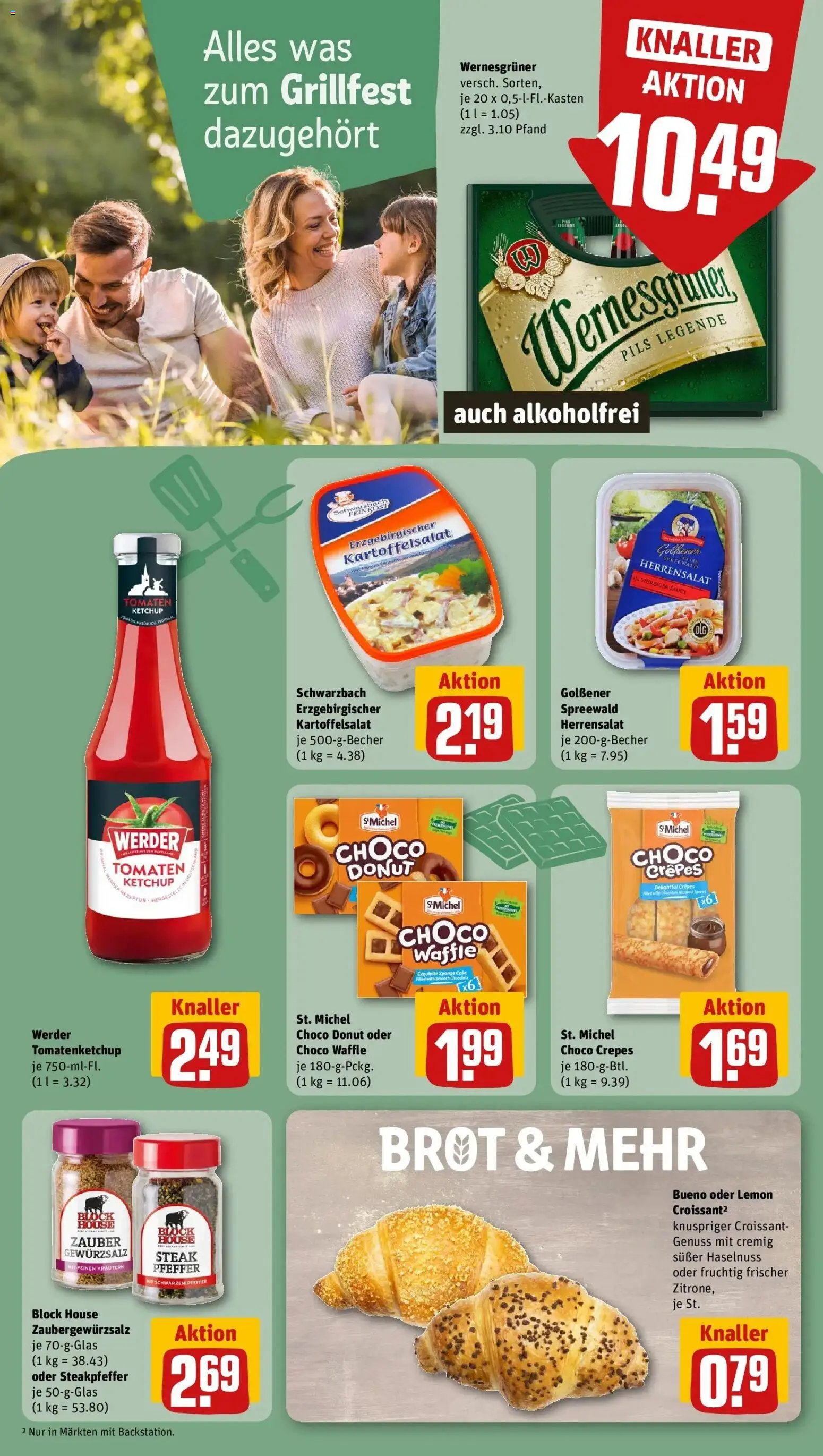 REWE Prospekt ab 10.08.2026 zum Blättern » Angebote | Seite: 20 | Produkte: Gewürzsalz, Wernesgruner, Brot, Ketchup