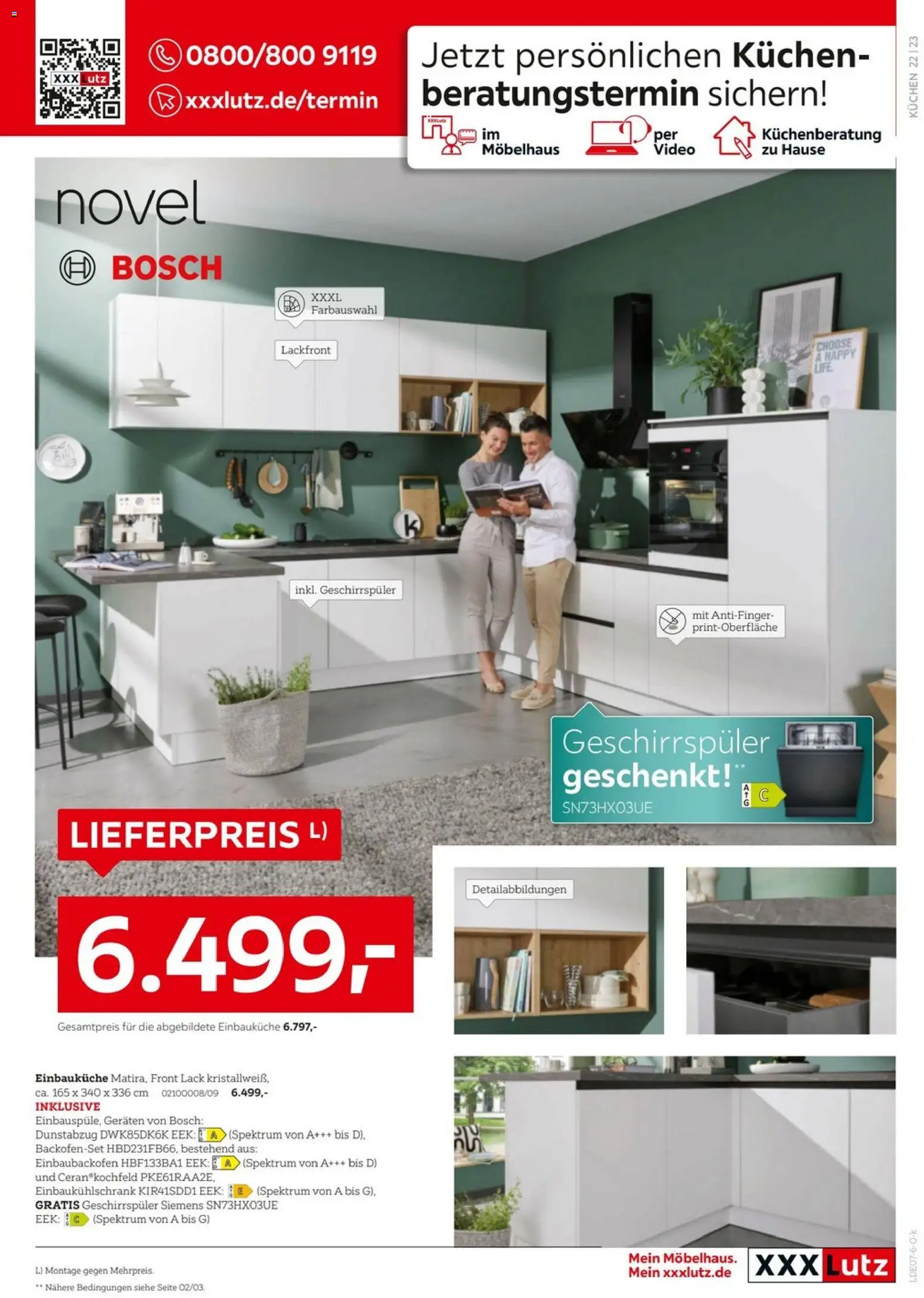 XXXLutz Nr. 1 bei Küchen – gültig ab 04.07.2026 | Seite: 23 | Produkte: Geschirrspüler, Kochfeld, Dunstabzug, Kuchen