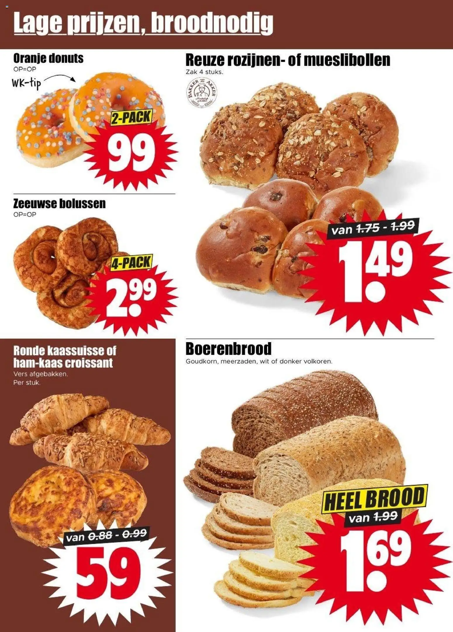 {H1} | Pagina: 6 | Producten: Donuts, Rozijnen, Zak, Brood