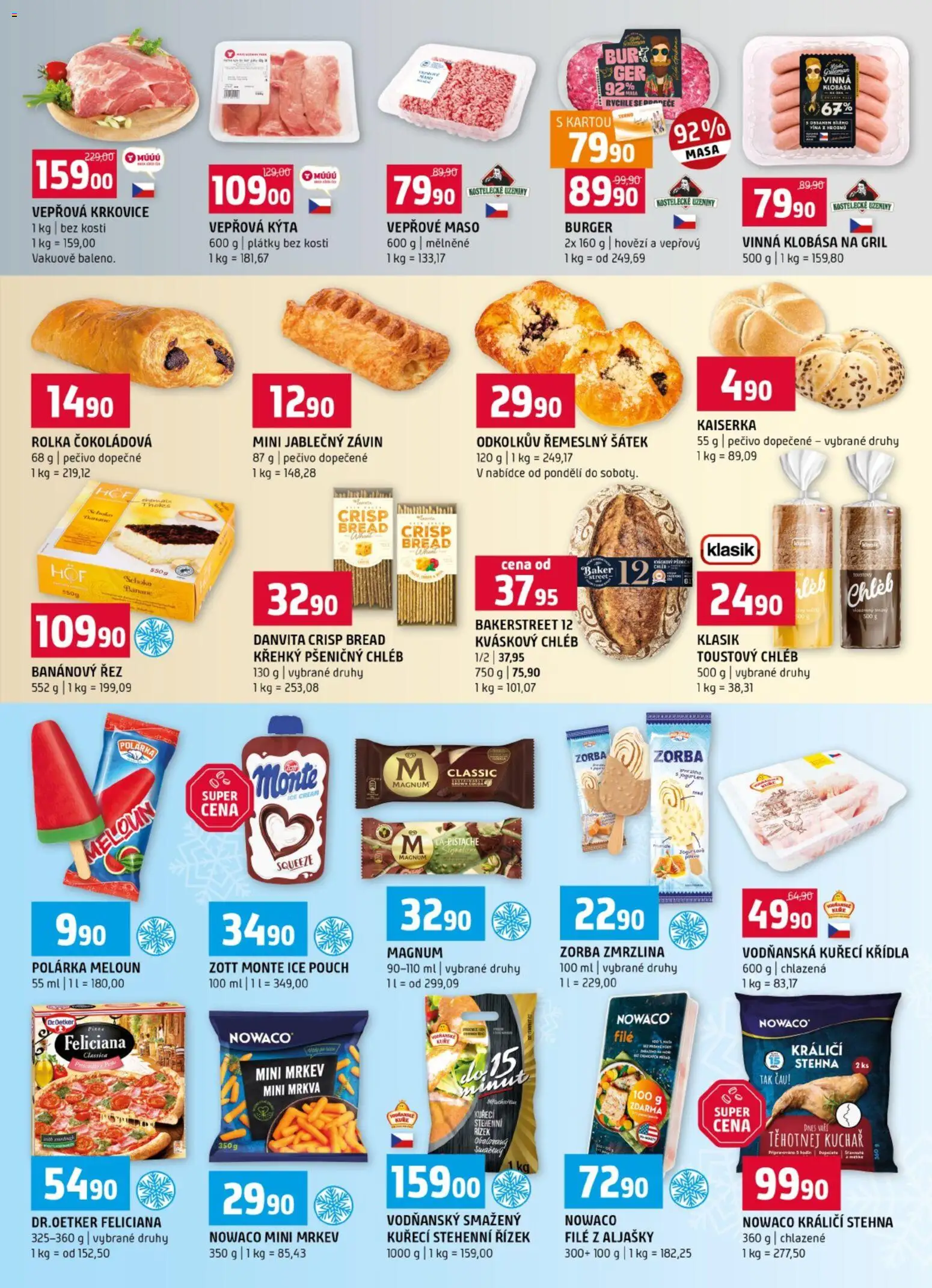 Terno leták - Nabídka pro věrné zákazníky od 17.06.2026 | Strana: 3 | Produkty: Zmrzlina, Pečivo, Maso, Vepřová krkovice