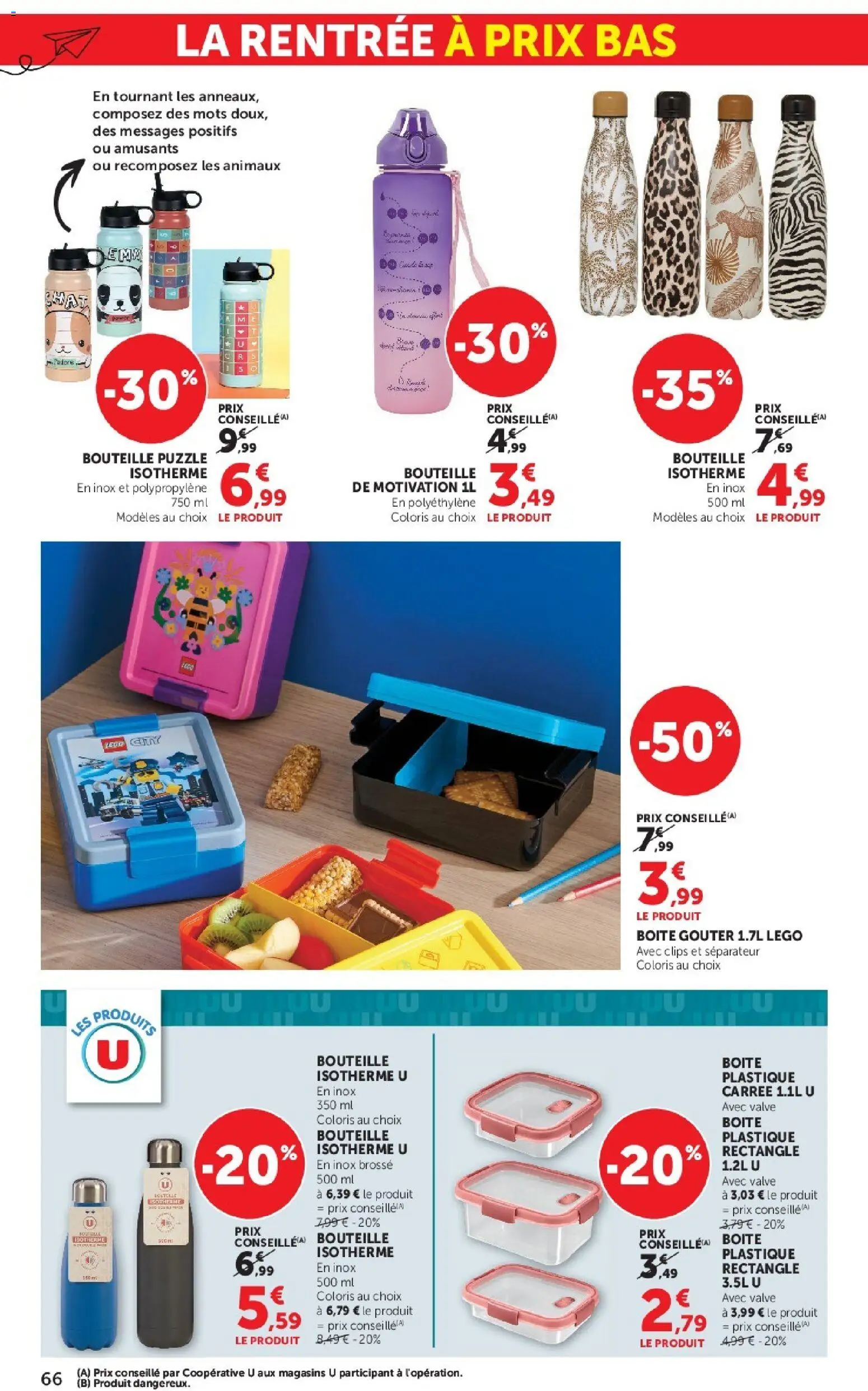 {H1} | Page: 66 | Produits: Légo, Brosse, Bouteille isotherme, Bouteille