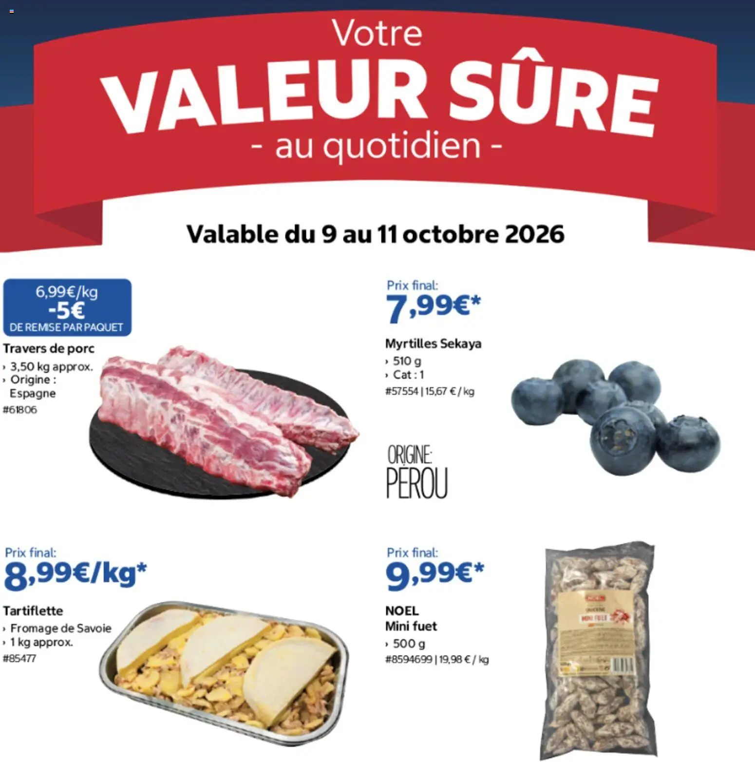 {H1} | Page: 1 | Produits: Myrtilles, Travers de porc, Tartiflette, Porc