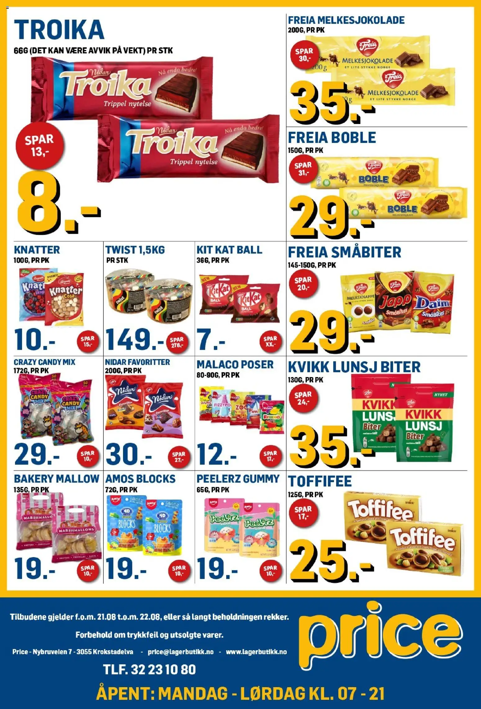 {H1} | Side: 3 | Produkter: Freia melkesjokolade, Twist, Salt, Cola