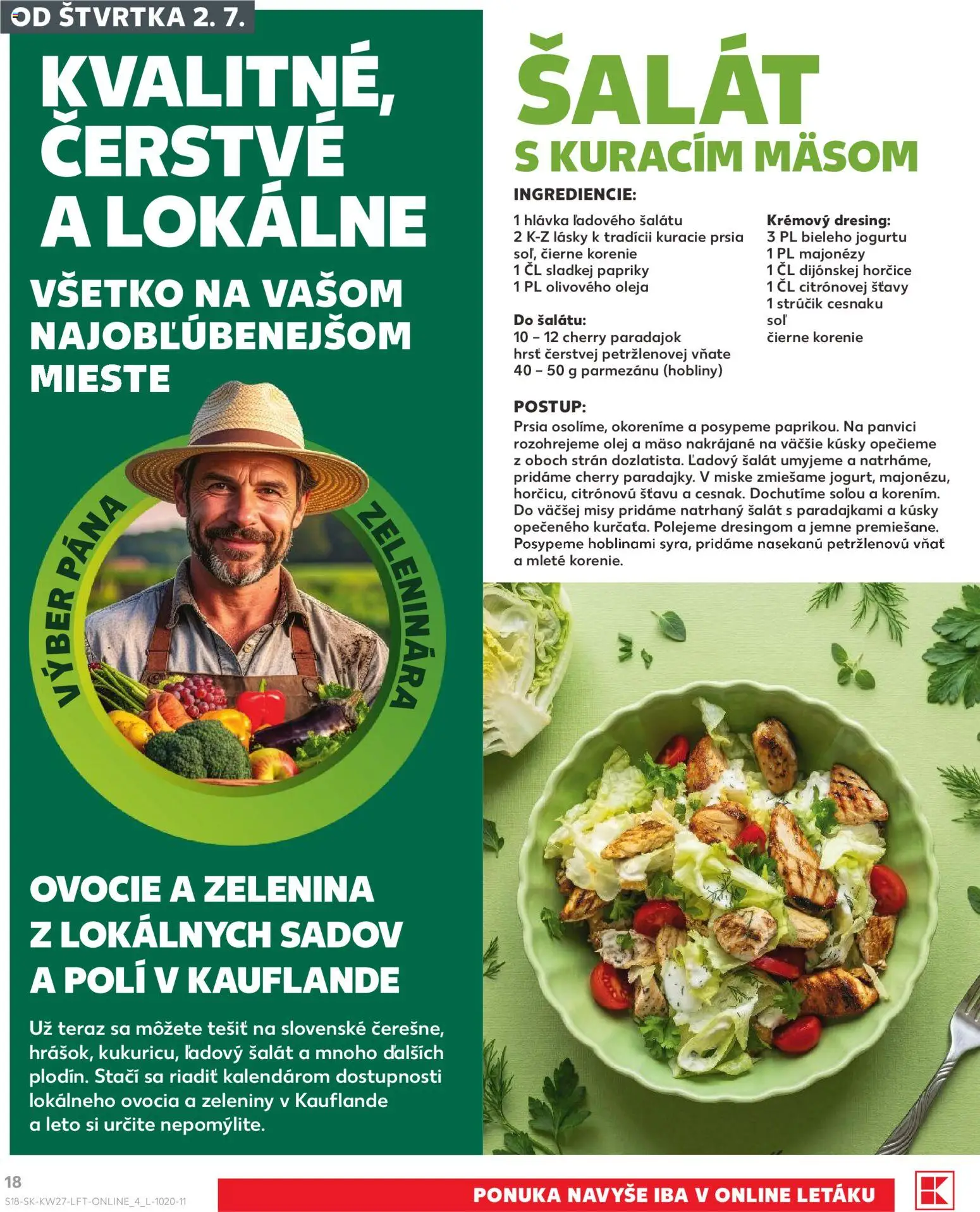Nové Kaufland akcie – leták je platný od 02.07.2026 | Strana: 18 | Produkty: Čierne korenie, Šalát, Korenie, Ovocie