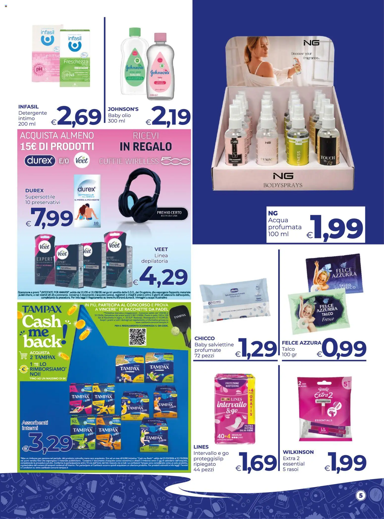 Volantino Pilato del 23/06/2026 | Pagina: 5 | Prodotti: Detergente intimo, Tè, Talco, Acqua