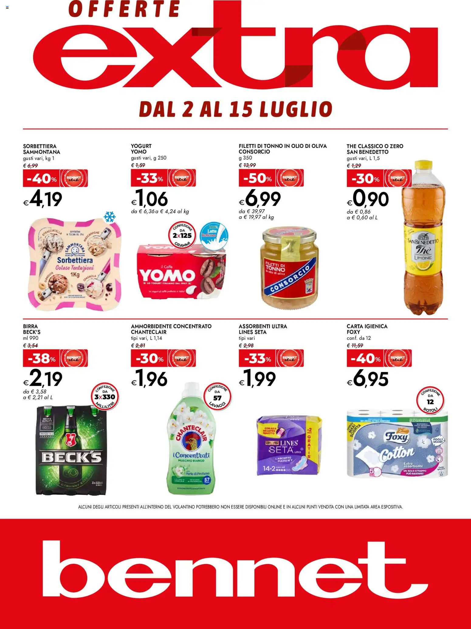Volantino bennet del 02/07/2026 | Pagina: 1 | Prodotti: Carta igienica, Olio, Mascarpone, Profumo