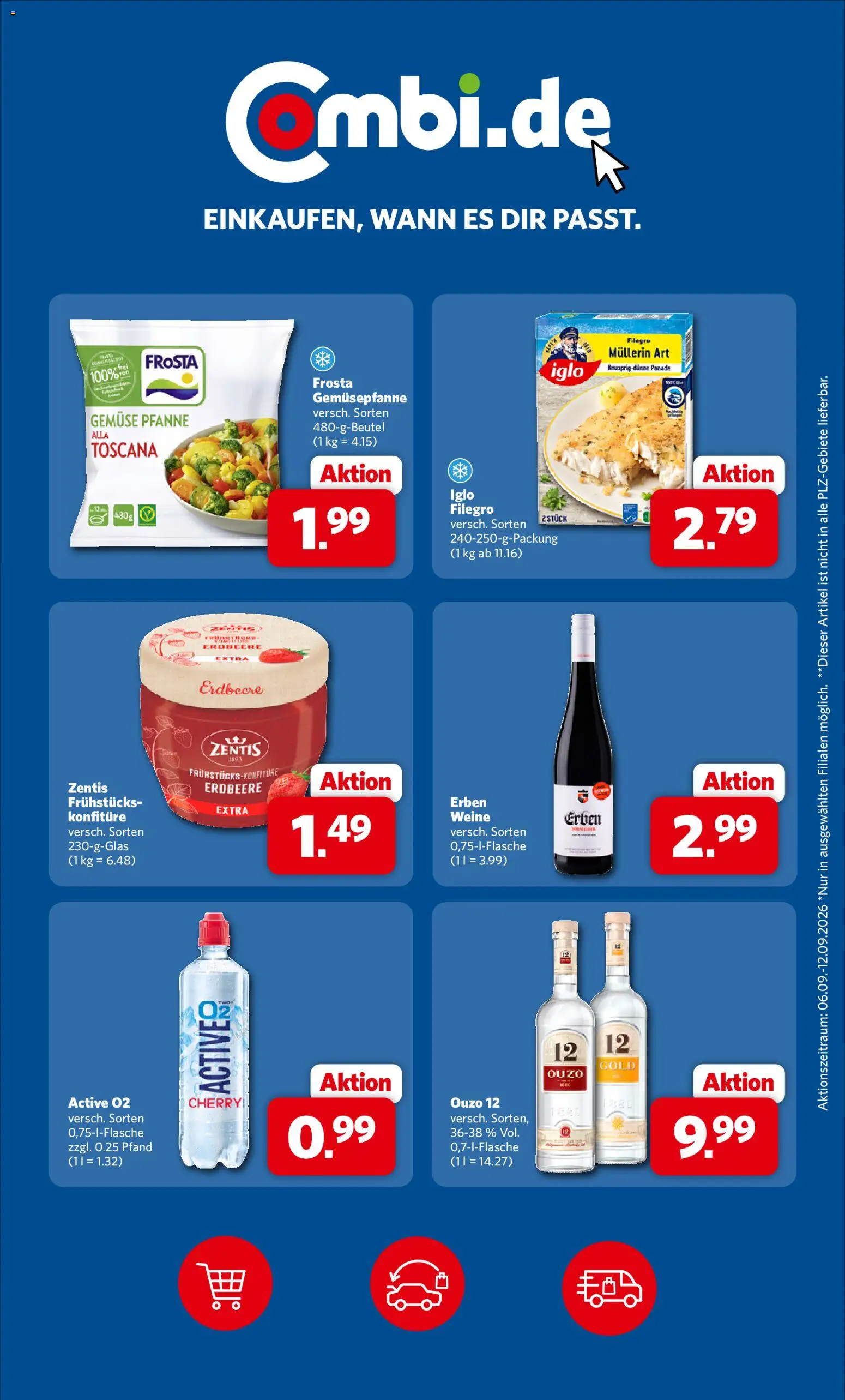 Combi Prospekt – gültig ab 07.09.2026 | Seite: 29 | Produkte: Ouzo 12, Ouzo, Iglo, Frosta