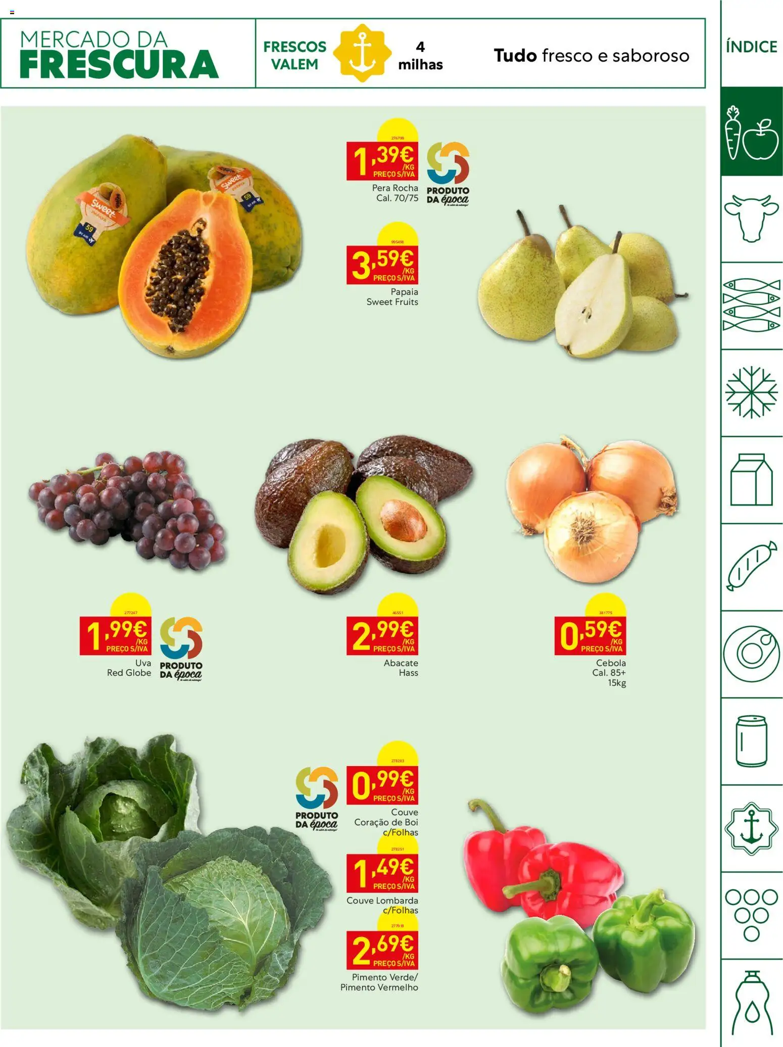 Recheio folheto Horeca │ válido de 27/10/2026 | Página: 3 | Produtos: Cebola, Abacate, Pimento vermelho, Couve