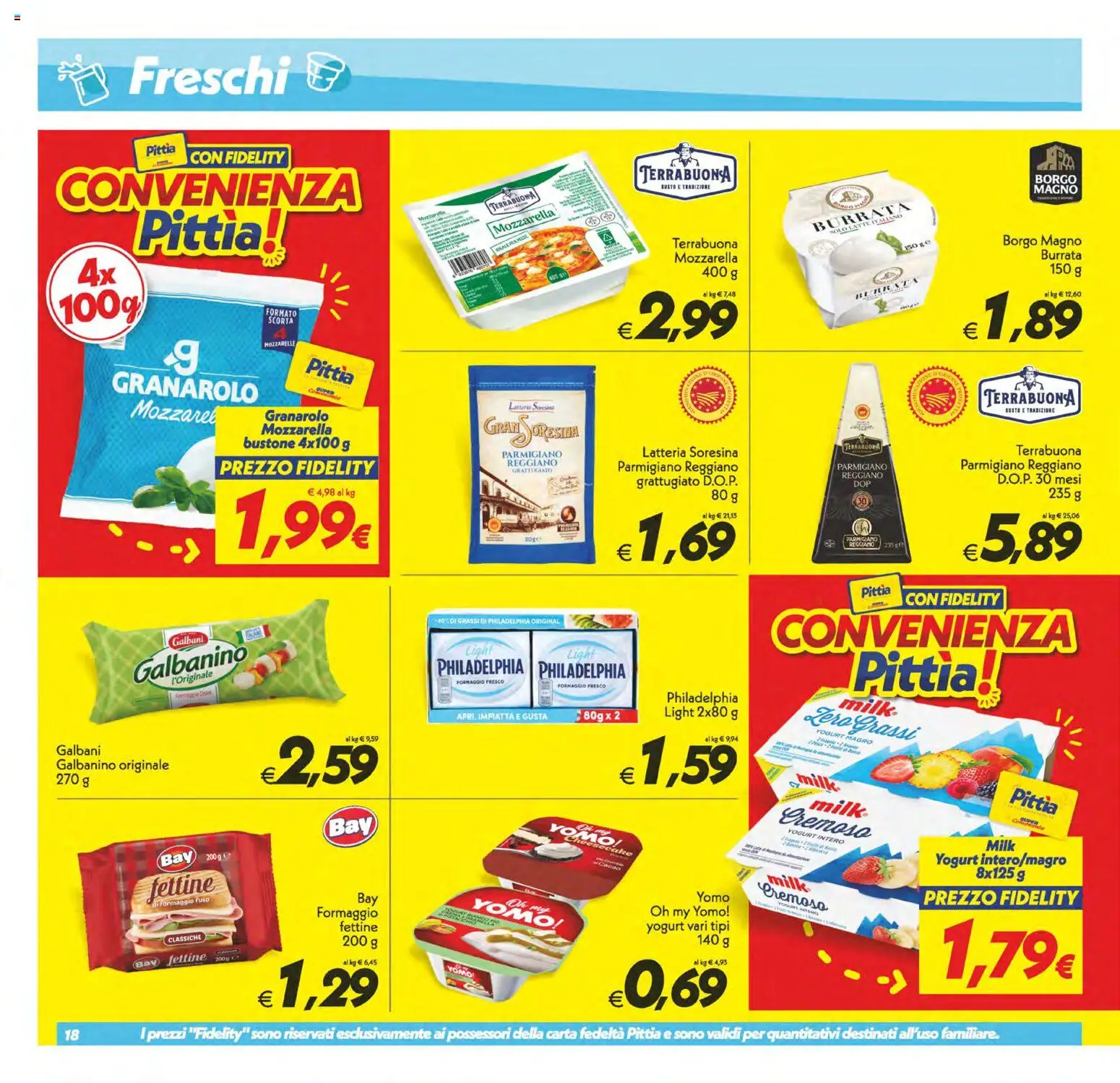 Volantino SuperConveniente del 21/08/2026 | Pagina: 18 | Prodotti: Yogurt, Mozzarella, Formaggio, Burrata