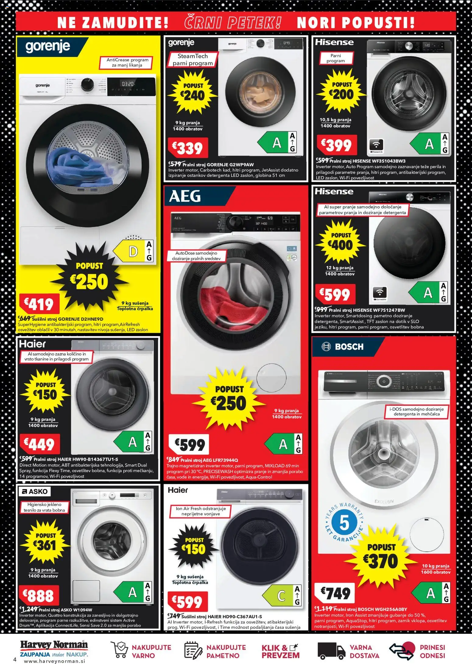 Novi Harvey Norman katalog ponudbe – veljaven od 21.10.2026 | Stran: 4 | Izdelki: Črpalka, Pralni stroj, Susilni stroj, Vrata