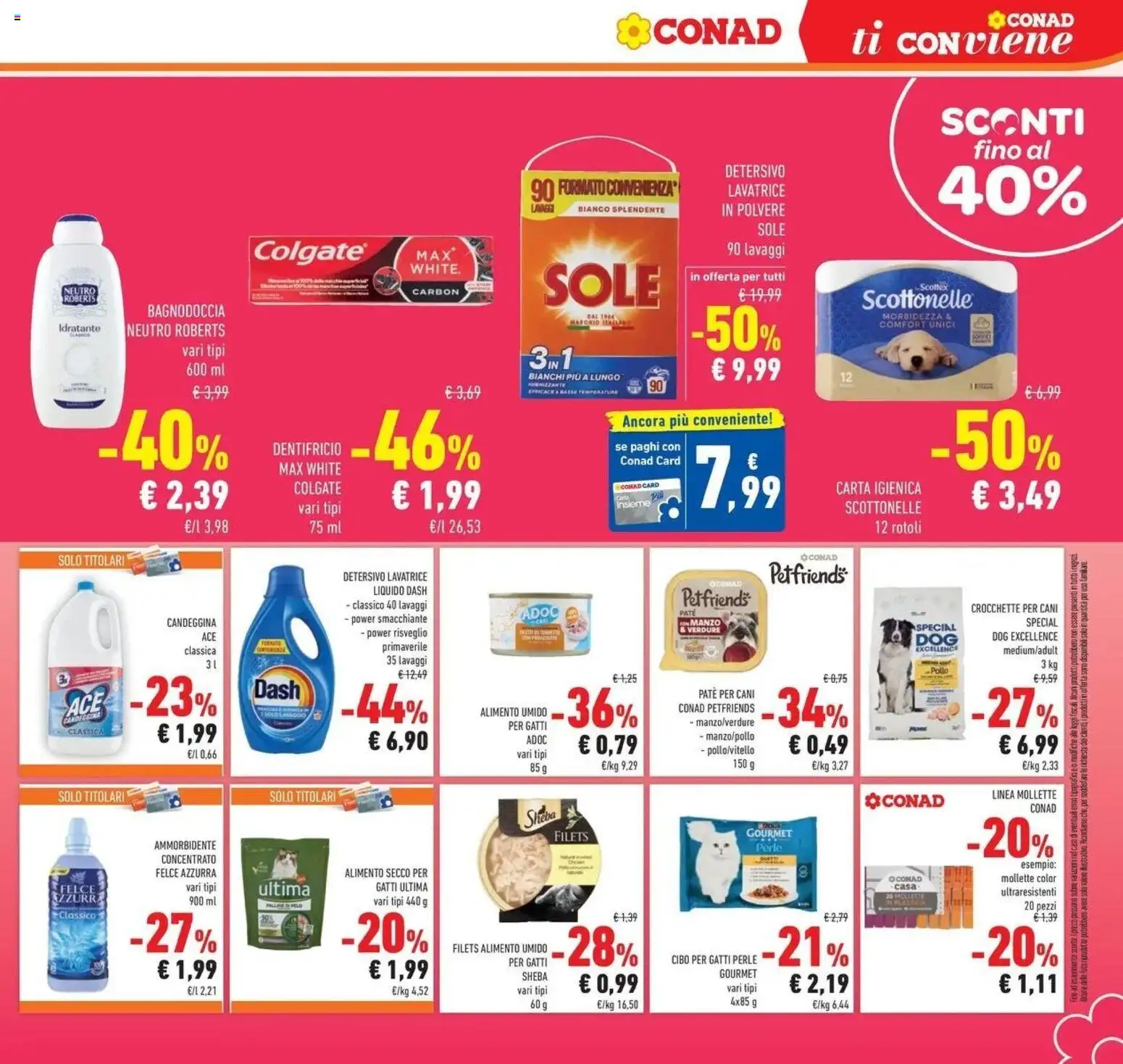Volantino Conad del 21/10/2026 | Pagina: 35 | Prodotti: Dentifricio, Ammorbidente, Lavatrice, Paté per cani