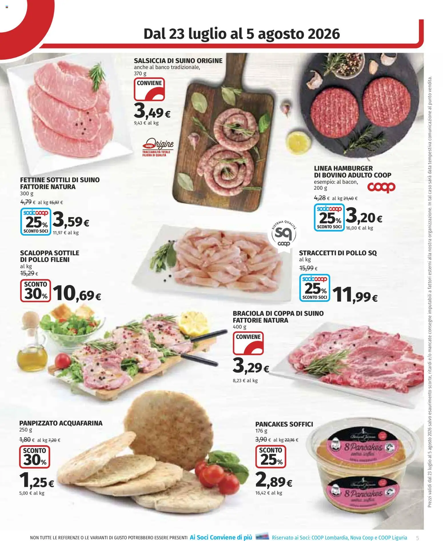 Volantino COOP del 23/07/2026 | Pagina: 5 | Prodotti: Bovino, Pollo, Data, Hamburger