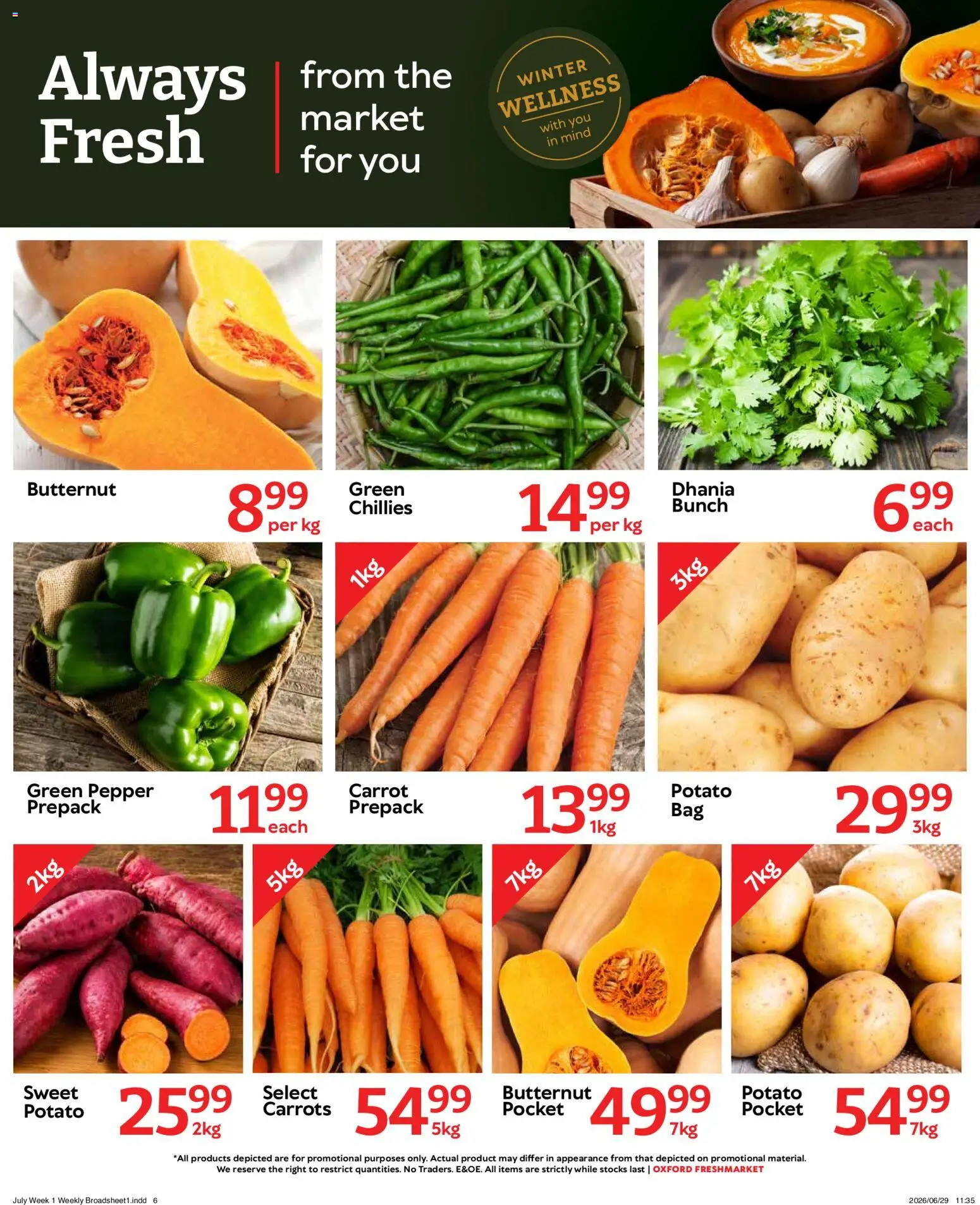 New Oxford Freshmarket catalogue – valid from 01/07/2026 | Page: 6 | Products: Carrots, Pepper