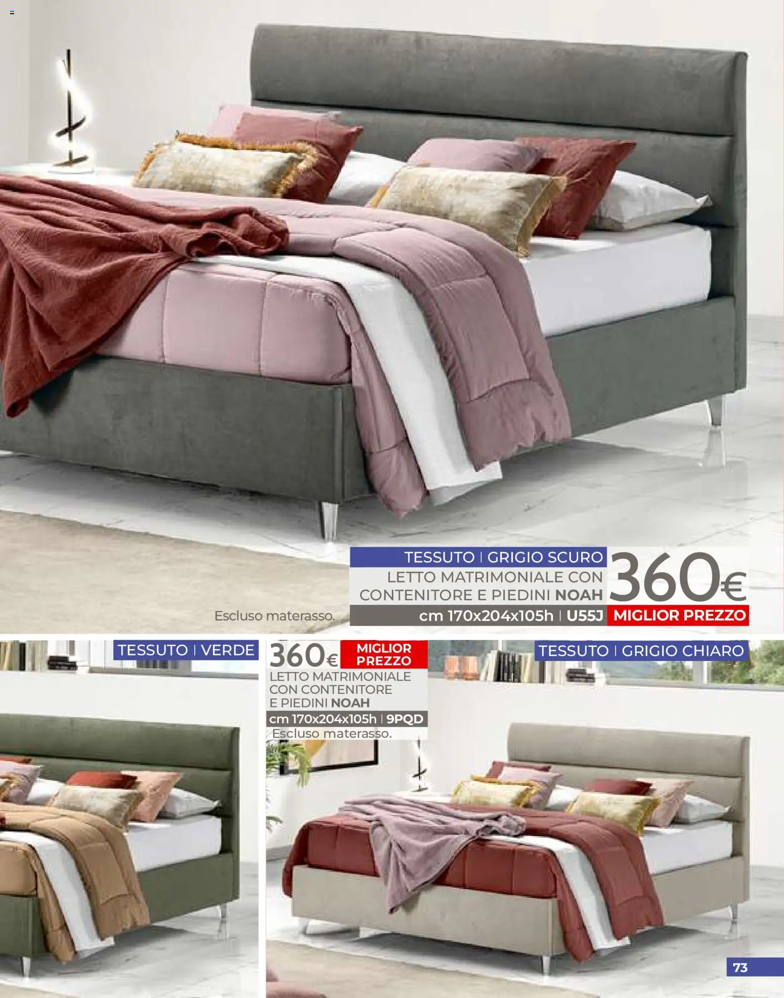 Volantino Mondo Convenienza del 01/07/2026 | Pagina: 73 | Prodotti: Letto matrimoniale, Contenitore, Letto, Materasso