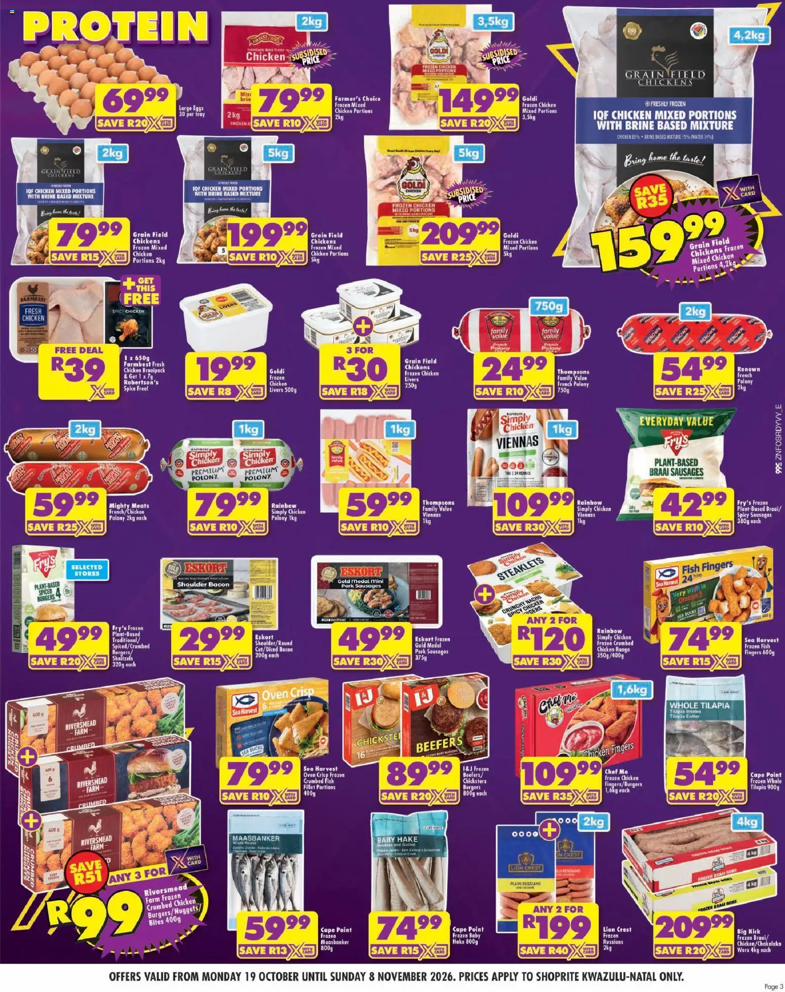 New Shoprite catalogue – valid from 19/10/2026 | Page: 3 | Products: Tilapia, Polony, Fish, Valve