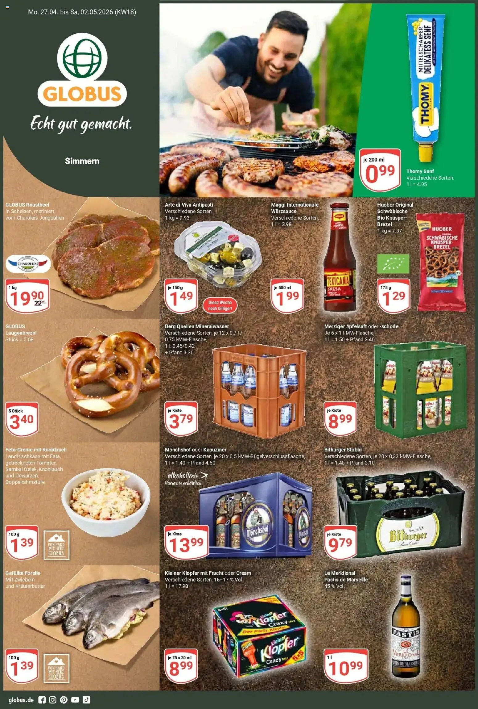 Globus Prospekt Simmern	 – gültig ab 27.04.2026 | Seite: 1 | Produkte: Monchshof, Maggi, Kräuterbutter, Zwiebeln