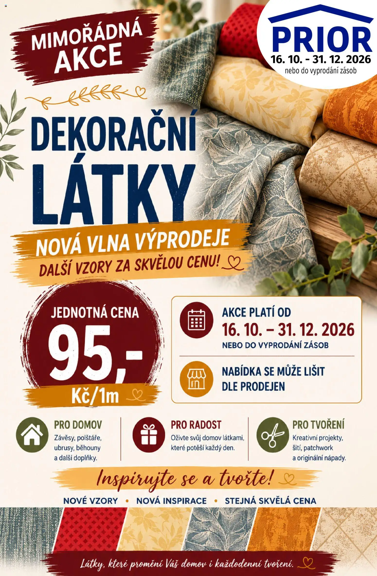 Prior - Dekorační Látky od 16.10.2026 | Strana: 1