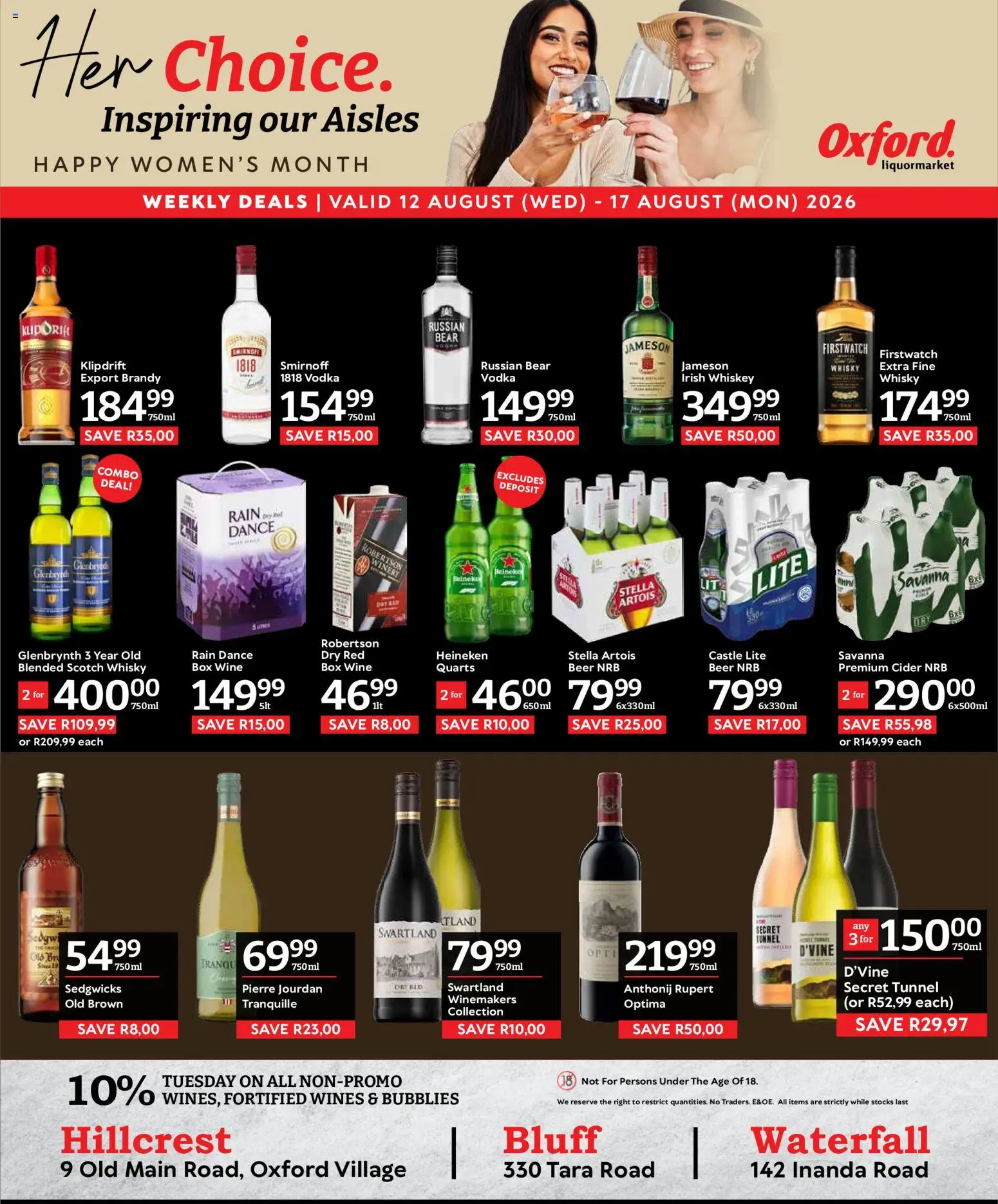 New Oxford Freshmarket catalogue – valid from 12/08/2026 | Page: 16 | Products: Box, Beer, Vodka, Whiskey