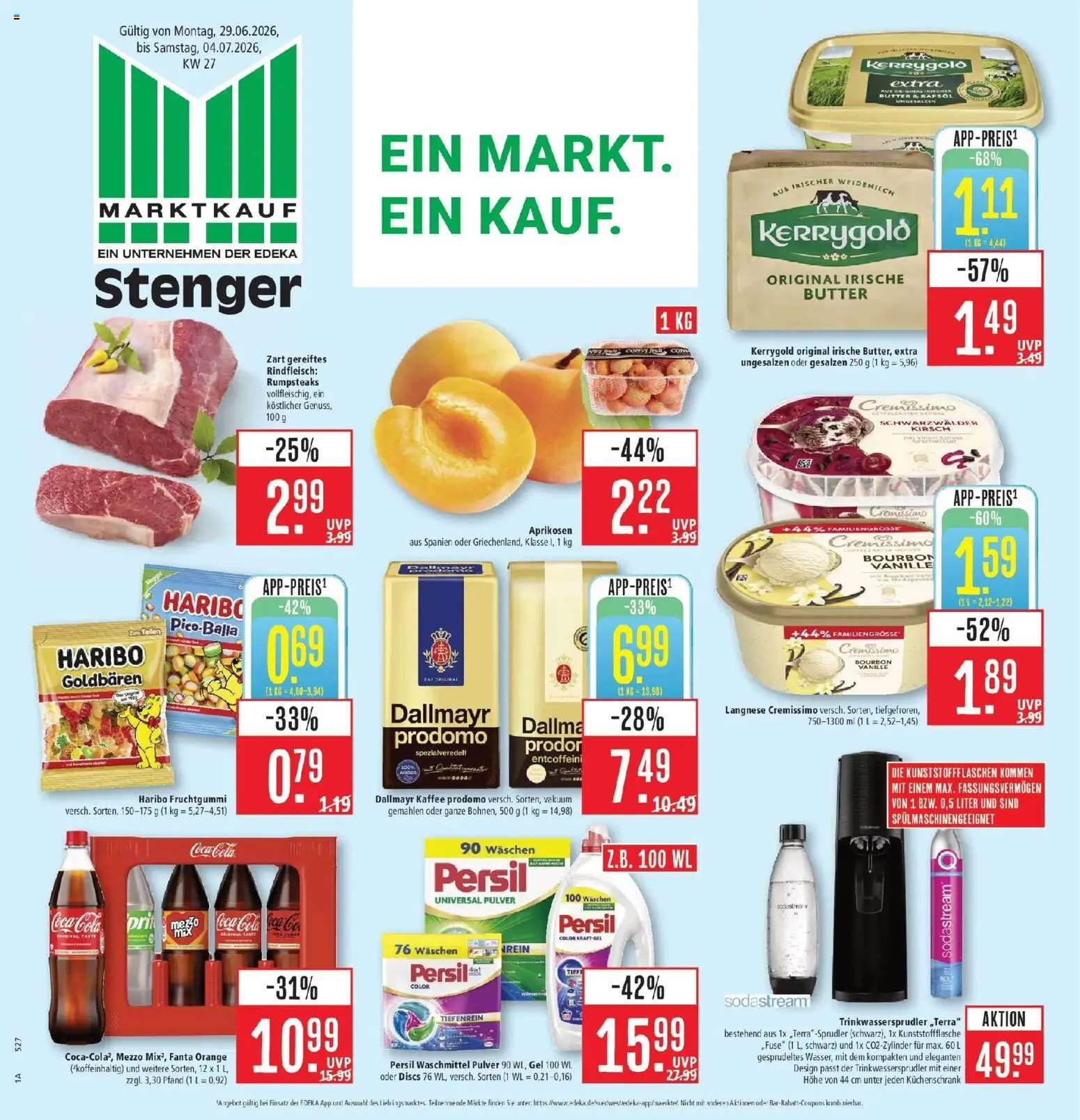 Marktkauf - Marktkauf: Wochenangebote – gültig ab 29.06.2026 | Seite: 1 | Produkte: Butter, Rapsöl, Dallmayr, Sodastream
