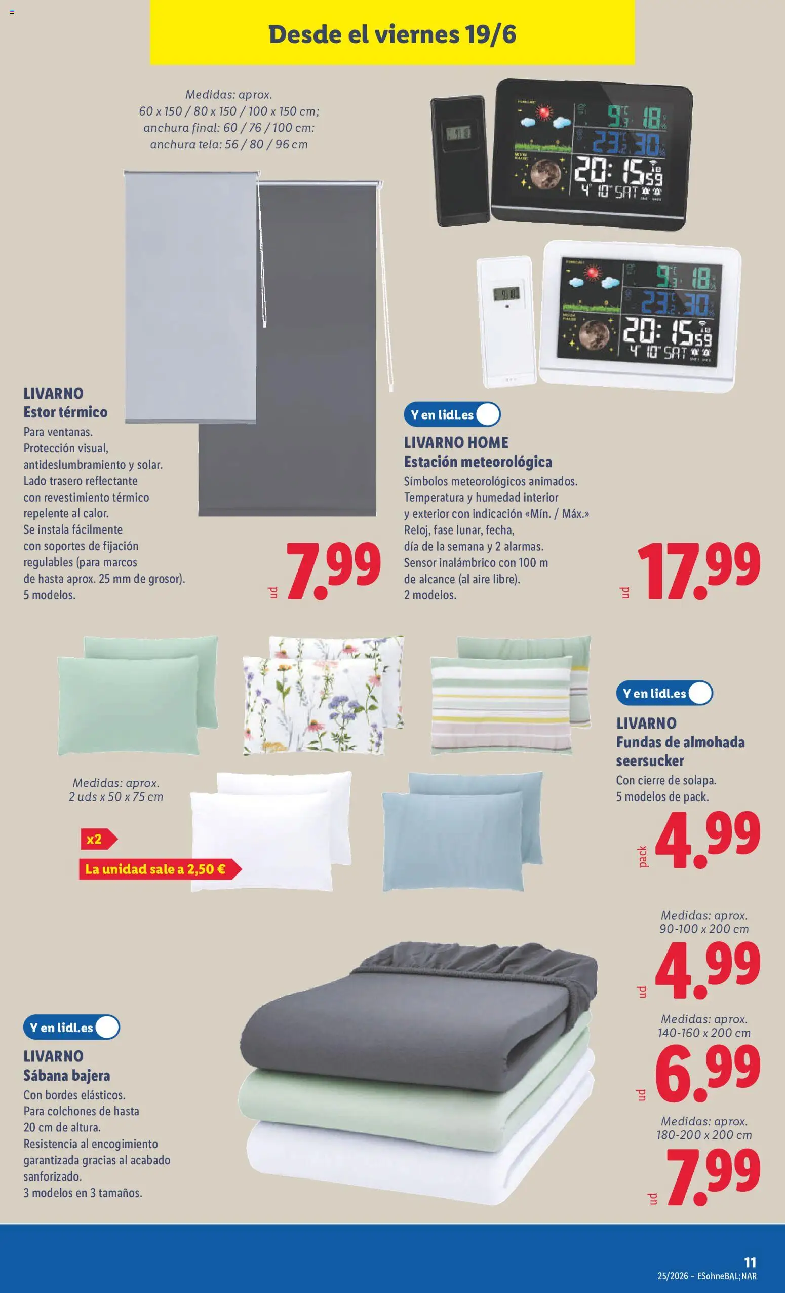 Lidl folleto de bazar │ válido desde el 15.06.2026 | Página: 29 | Productos: Estación meteorológica, Almohada