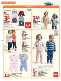 Auchan - Prévisualisation de PARKA OU MANTEAU BÉBÉ INEXTENSO, 14,99€. 100% polyester, doublure 65% polyester 35% coton. Du 3 au 48 mois. valide à partir de 11/08/2026 | Page: 18 | Produits: Coton, T-shirt, Manteau, Pantalon