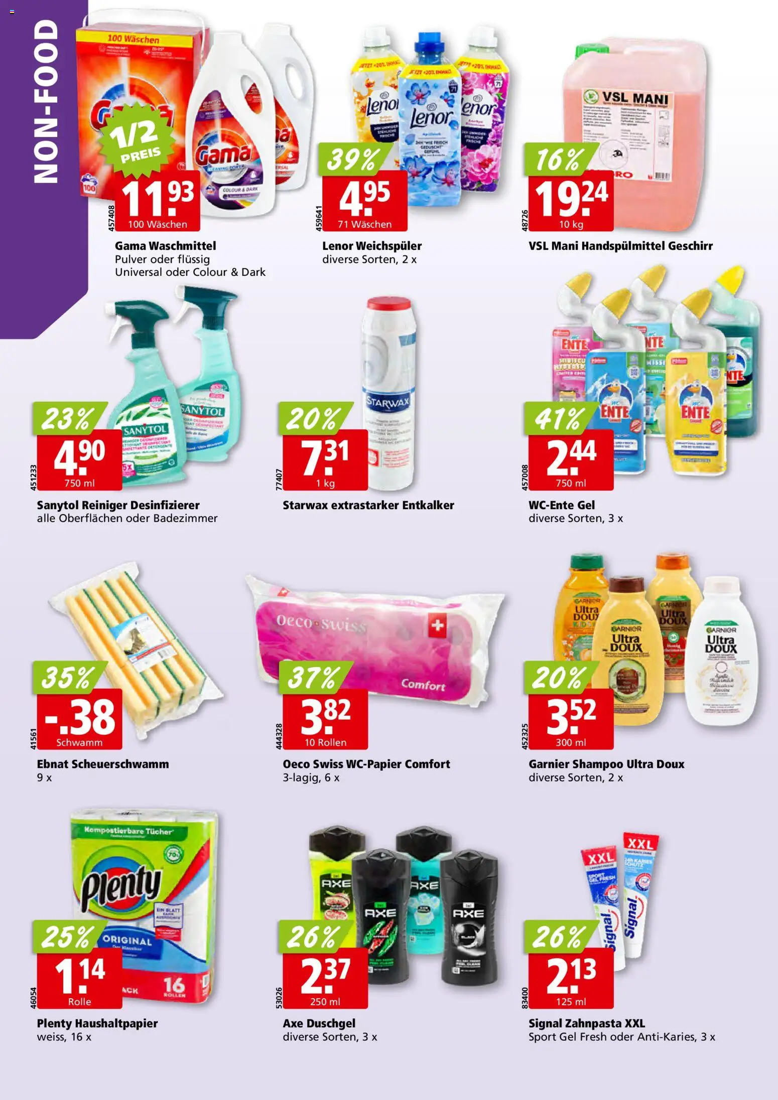 Aligro aktionen Schlieren, Gossau SG, Frauenfeld, Rapperswil-Jona, Sargans, Bern – gültig ab 14.09.2026 | Seite: 30 | Produkte: Pulver, Shampoo, Duschgel, Zahnpasta