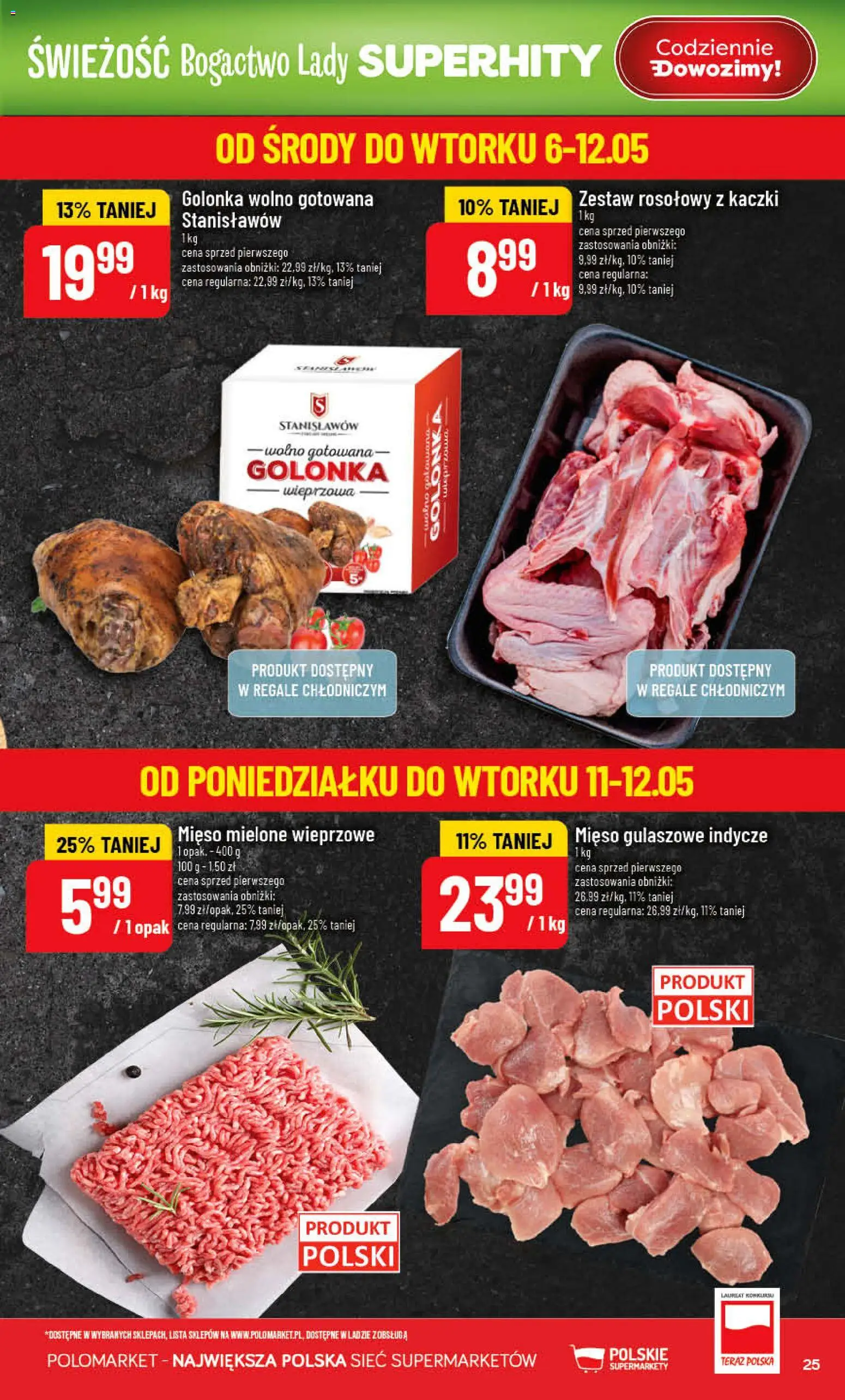 POLOmarket gazetka od 06.05.2026 | Strona: 25 | Produkty: Mięso, Golonka wieprzowa, Mięso mielone