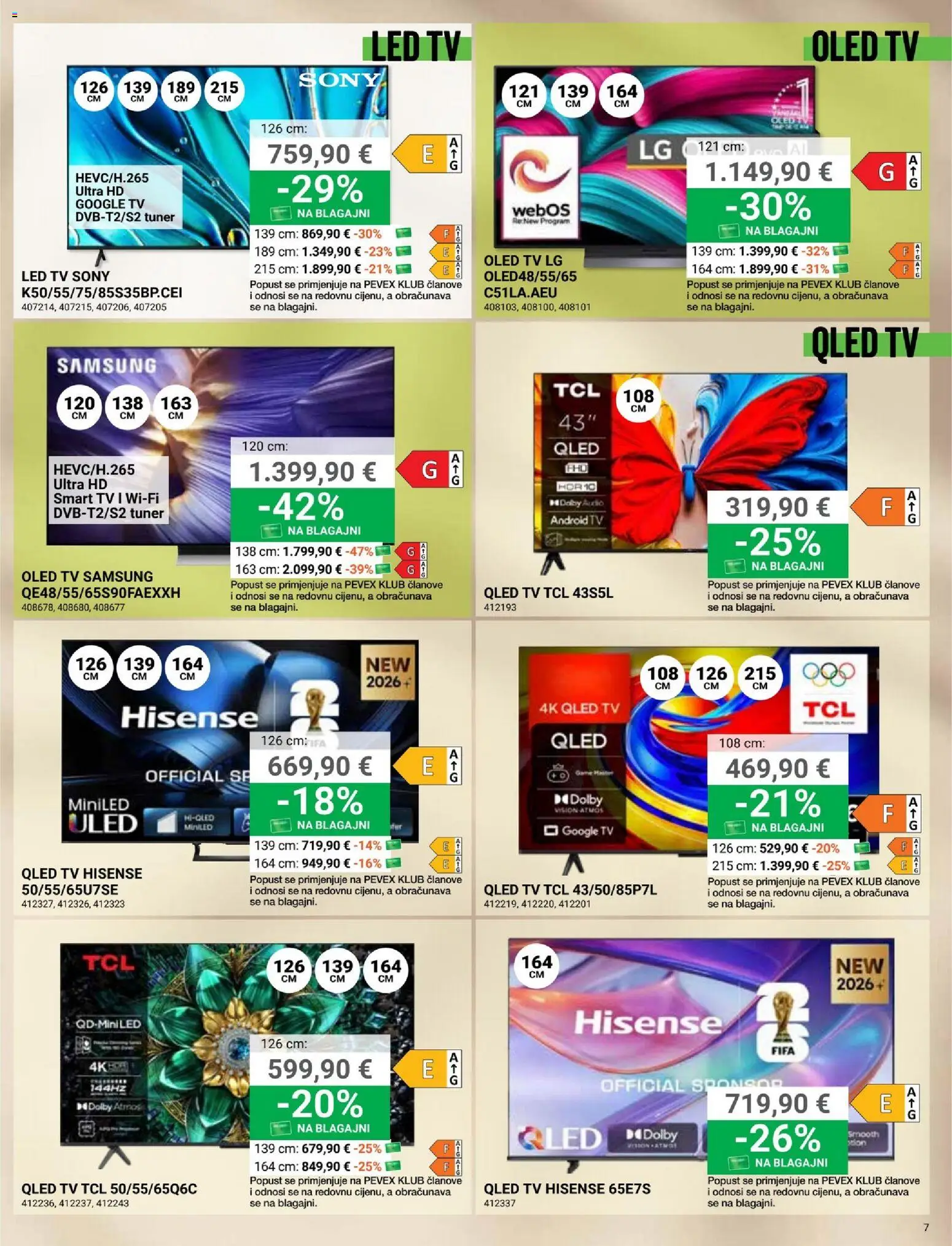 Pevex katalog | vrijedi od 23.07.2026 | Stranica: 7 | Proizvodi: Smart TV, Tv, Audio