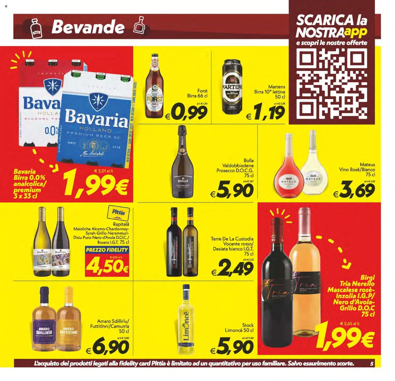 Volantino SuperConveniente del 19/06/2026 | Pagina: 5 | Prodotti: Birra, Prosecco, Vino, Amaro