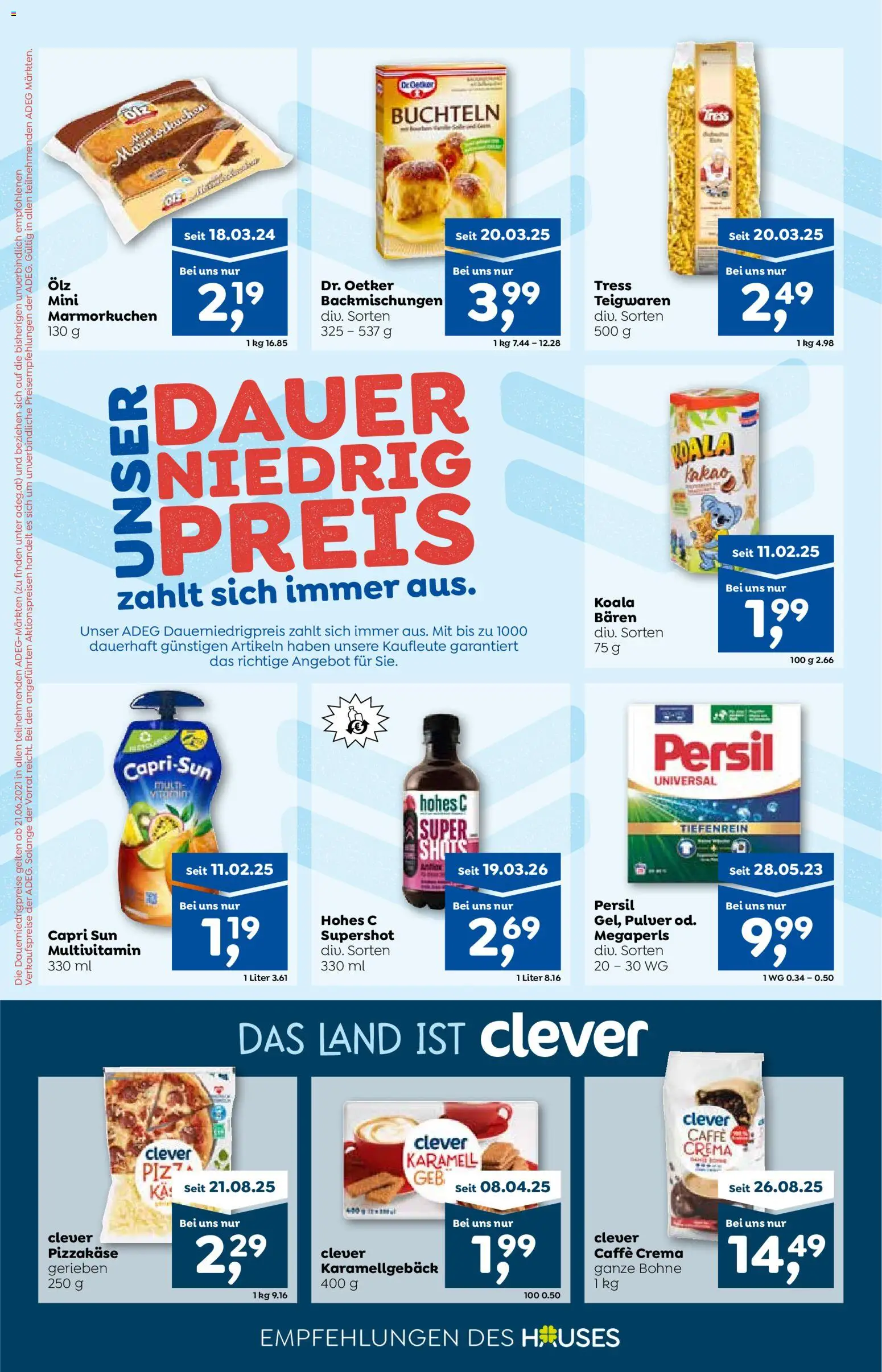 ADEG Flugblatt gültig ab 03.06.2026 | Seite: 10 | Produkte: Pizza, Papier blanc