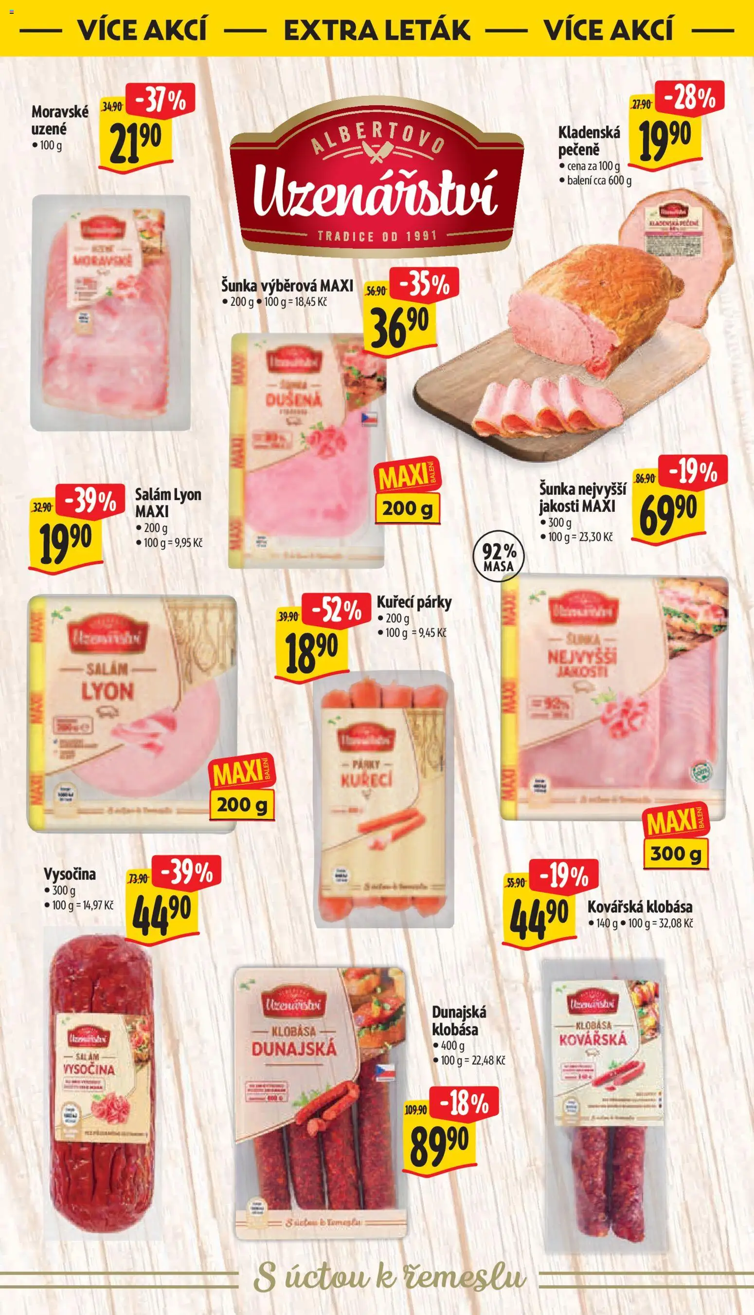 Albert leták - Hypermarket od 15.07.2026 | Strana: 45 | Produkty: Salám, Klobása, Vysočina, Moravské uzené