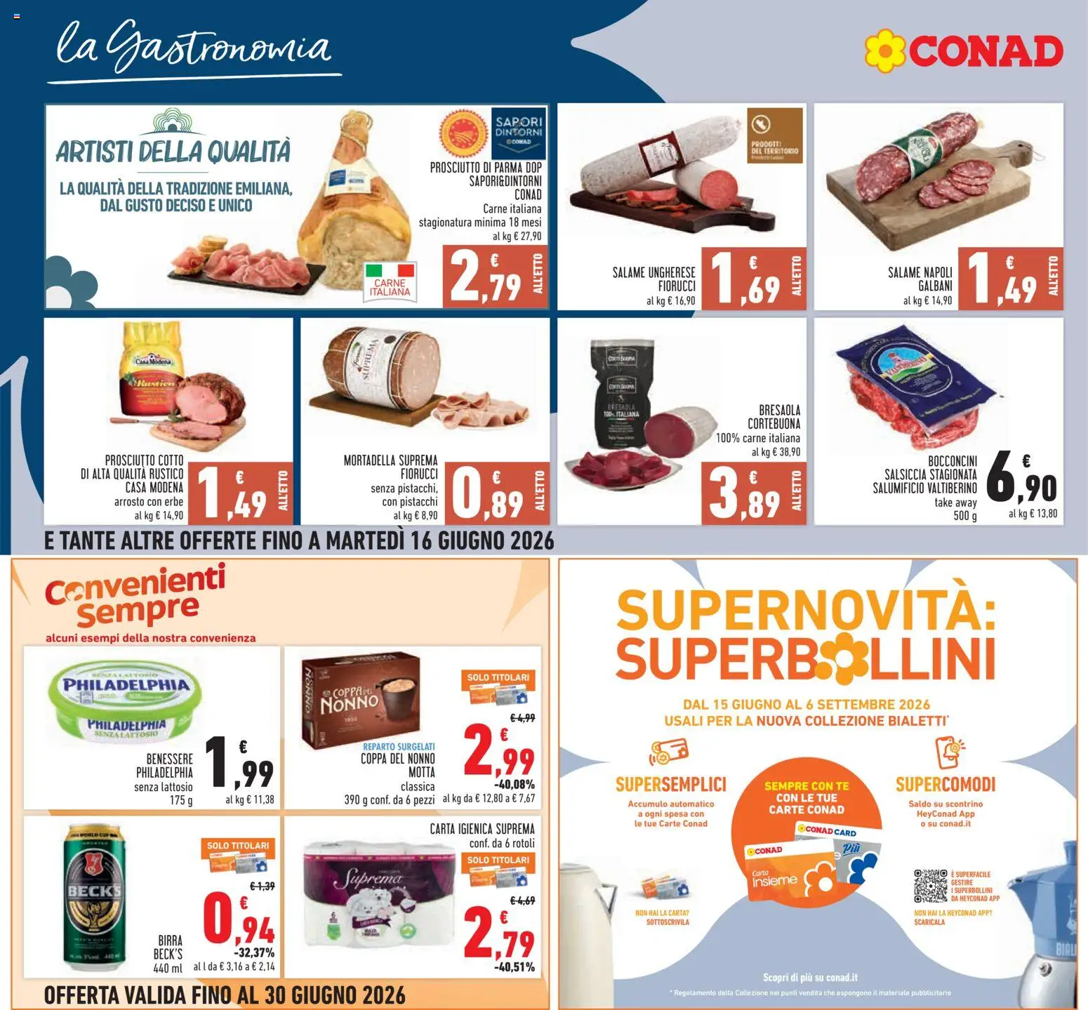 Volantino Conad del 04.06.2026 | Pagina: 10 | Prodotti: Arrosto, Tè, Salsiccia, Mortadella