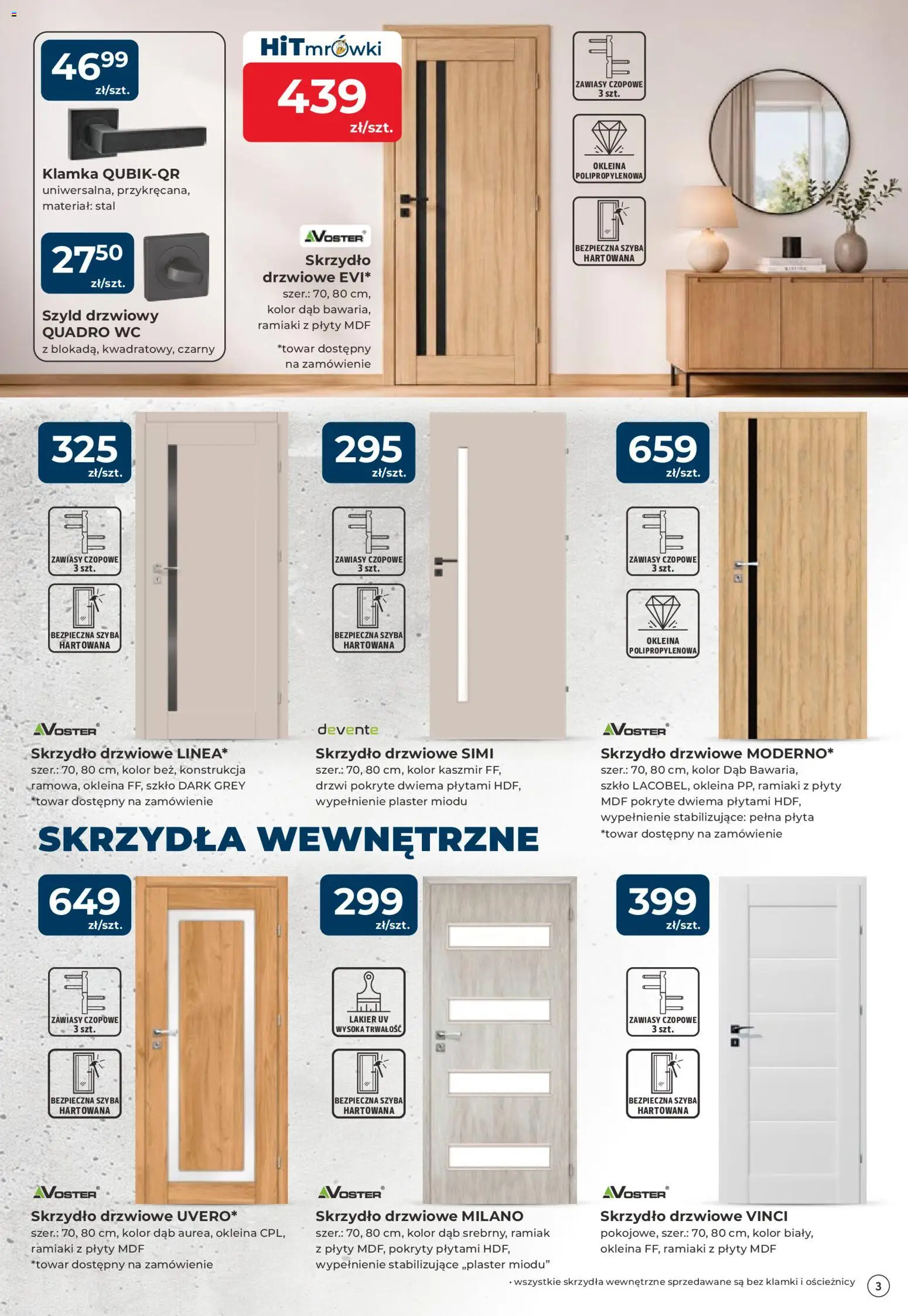 Mrówka gazetka - Tarnów od 07.08.2026 | Strona: 3 | Produkty: Plaster, Plyty, Drzwi