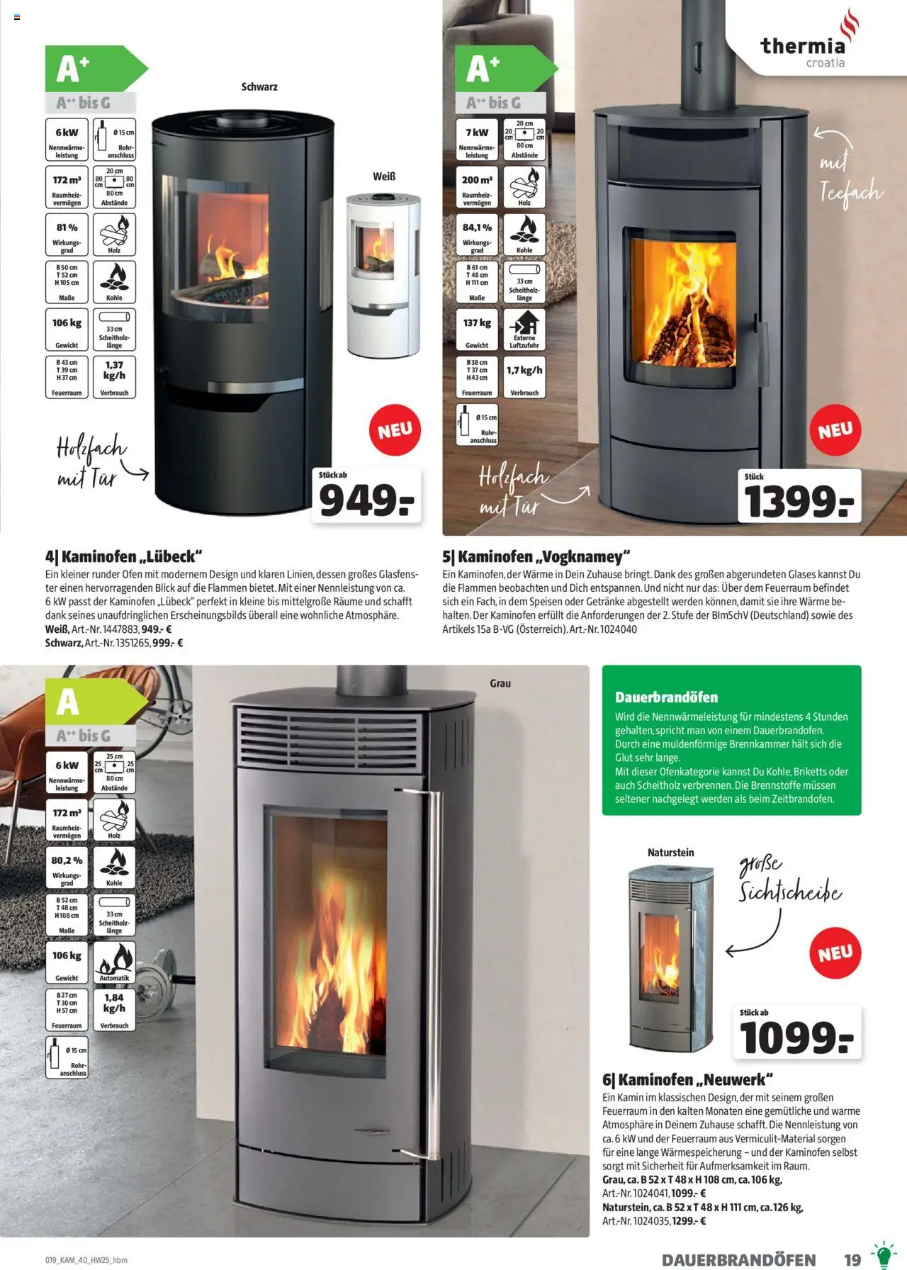 Hagebau Kaminöfen – gültig ab 07.07.2025 | Seite: 19 | Produkte: Ofen, Gewicht, Kamin, Kaminofen