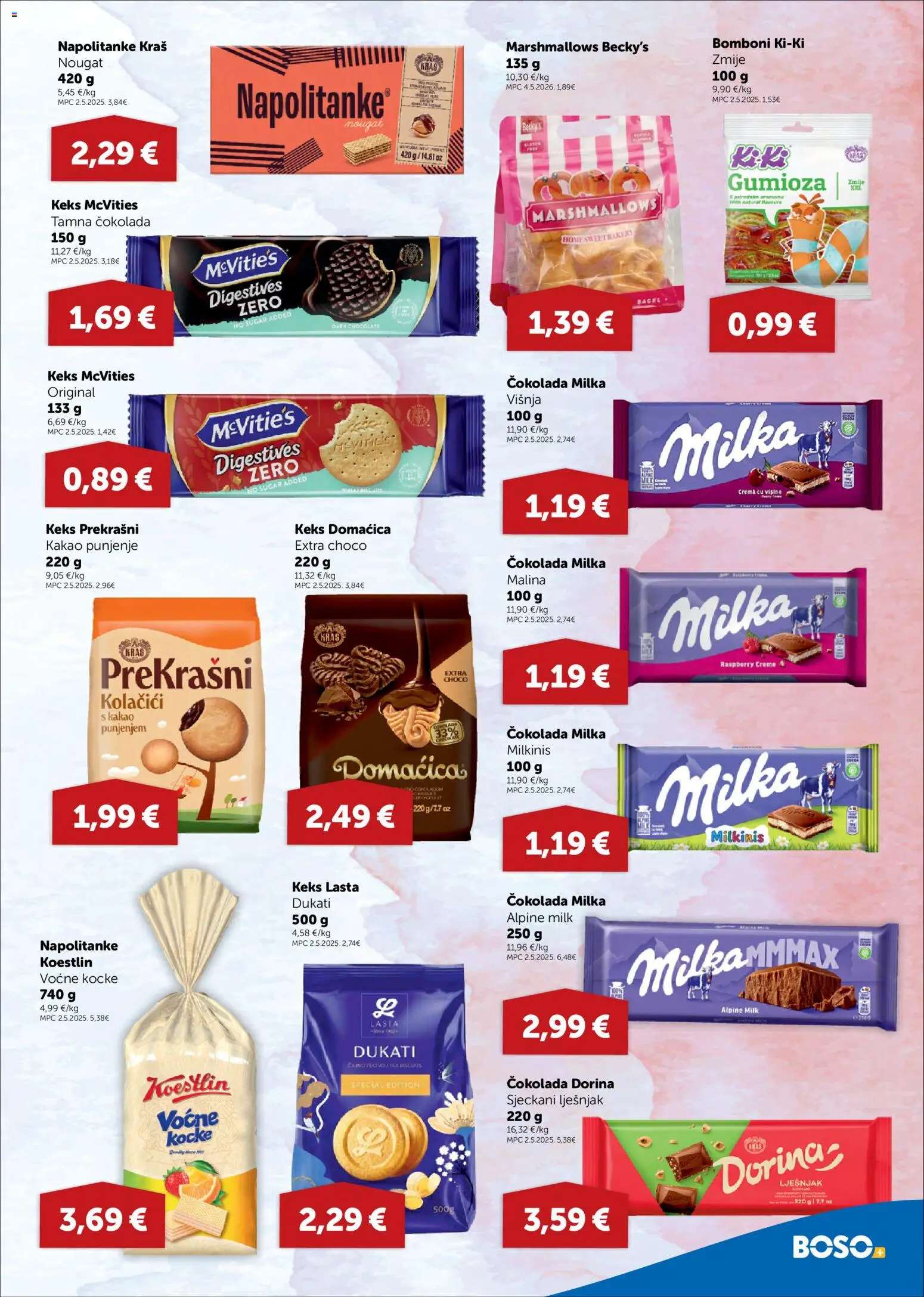 Boso katalog | vrijedi od 23.07.2026 | Stranica: 9 | Proizvodi: Čokolada, Bomboni, Lješnjak, Napolitanke