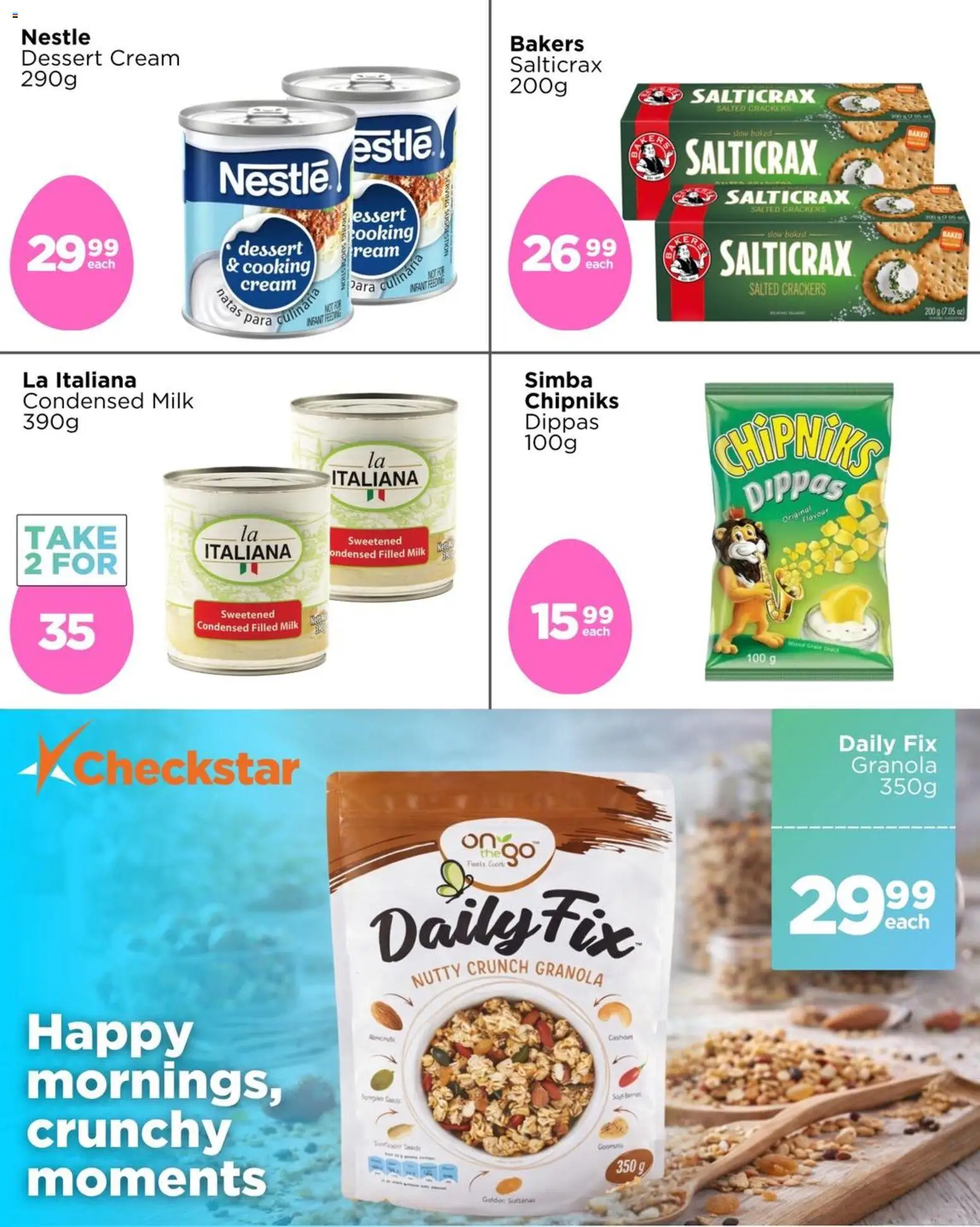 New Check Star catalogue – valid from 08/04/2026 | Page: 6 | Products: Crackers, Dessert, Milk, Condensed milk
