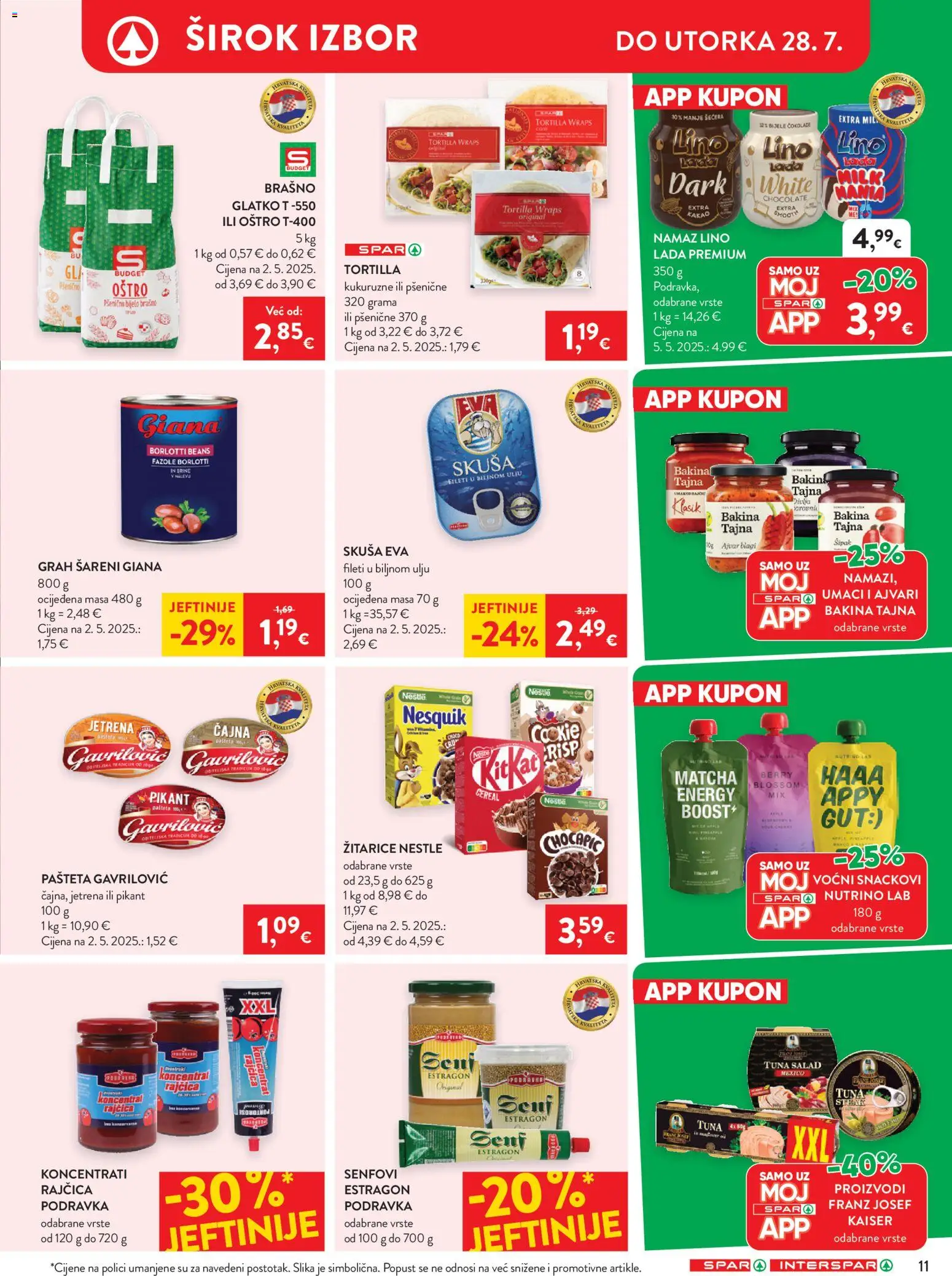 Spar katalog | vrijedi od 22.07.2026 | Stranica: 15 | Proizvodi: Pašteta, Skuša, Rajčica, Kakao