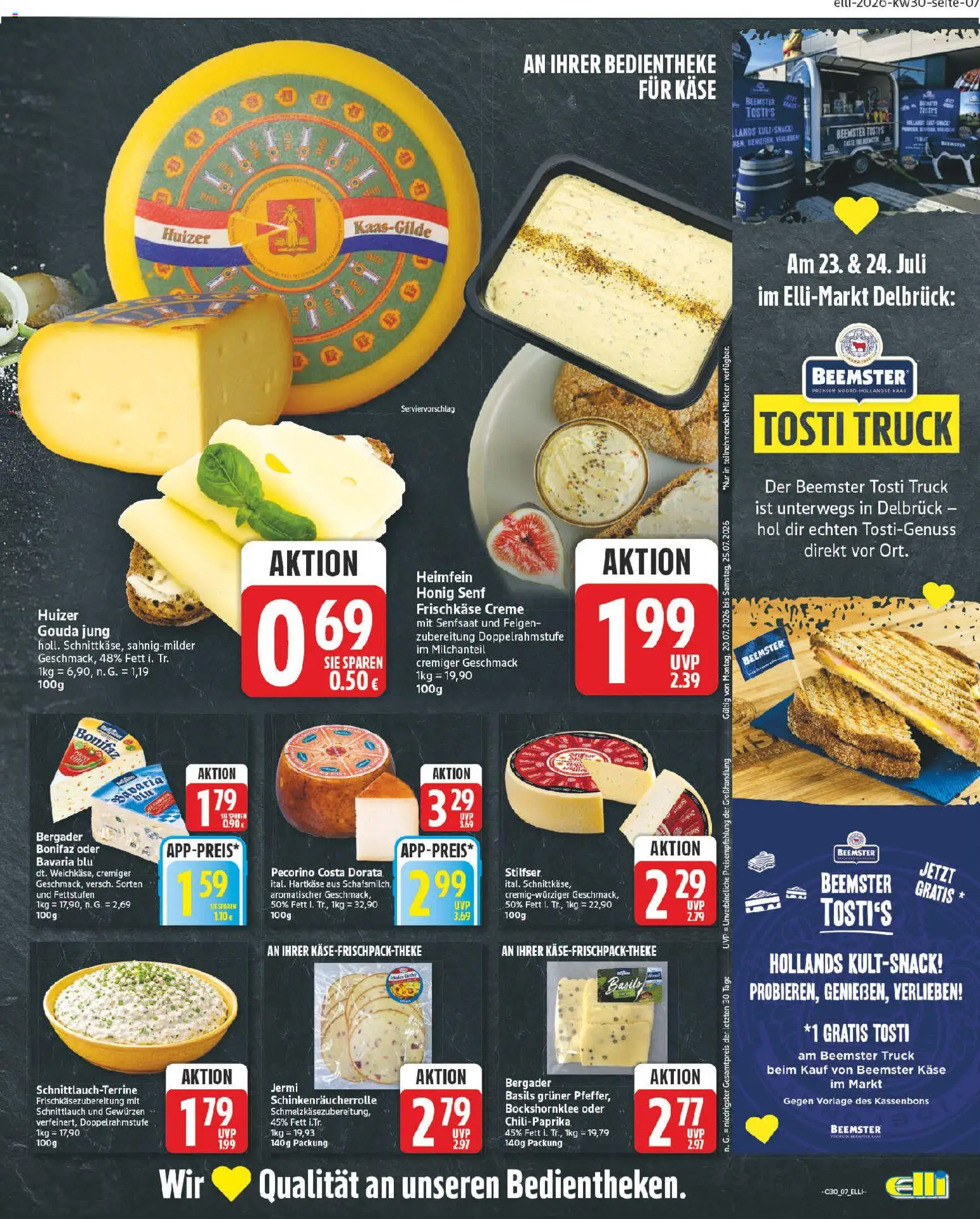Elli Markt Prospekt – gültig ab 20.07.2026 | Seite: 7 | Produkte: Käse, Gouda, Creme, Frischkase