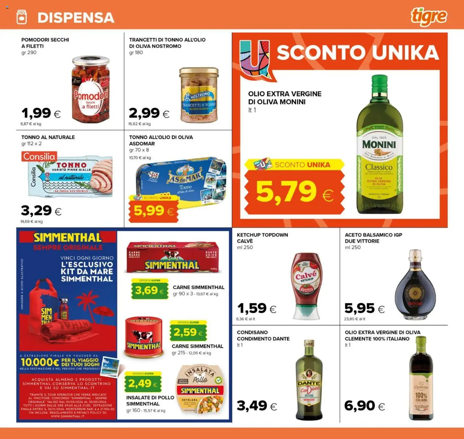 Volantino Tigre del 29/07/2026 | Pagina: 15 | Prodotti: Ketchup, Insalata, Tonno al naturale, Aceto