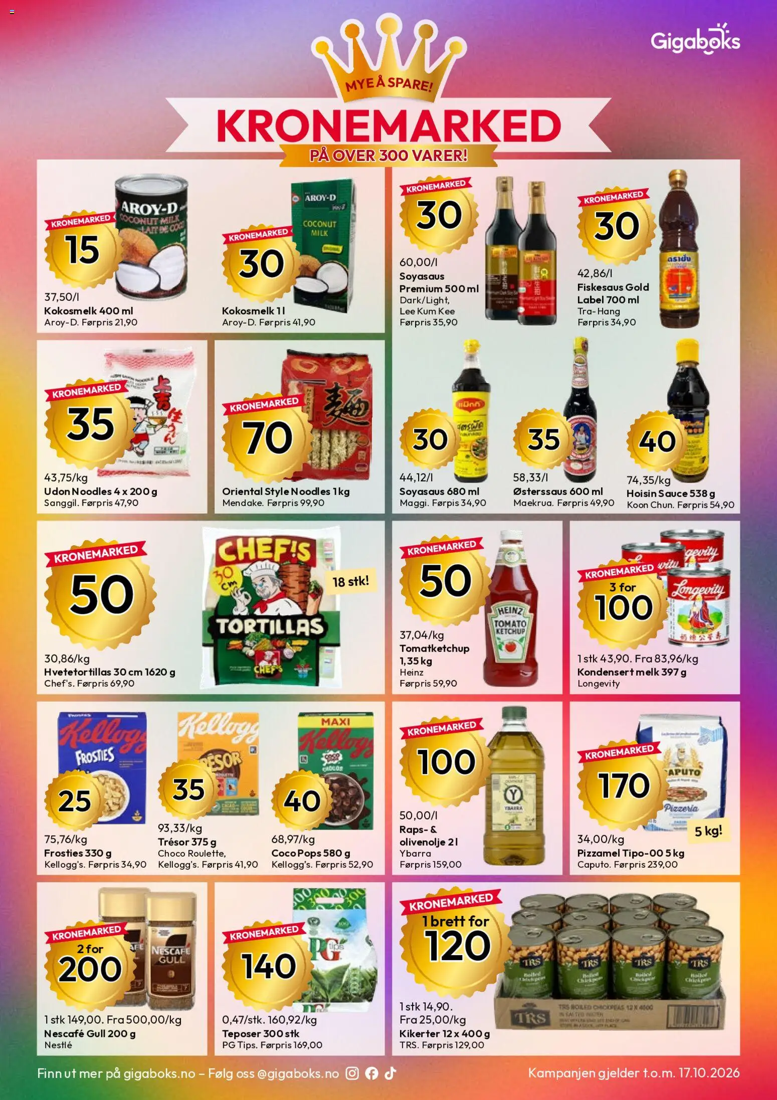 {H1} | Side: 6 | Produkter: Olivenolje, Nescafe gull, Kikerter, Kondensert melk