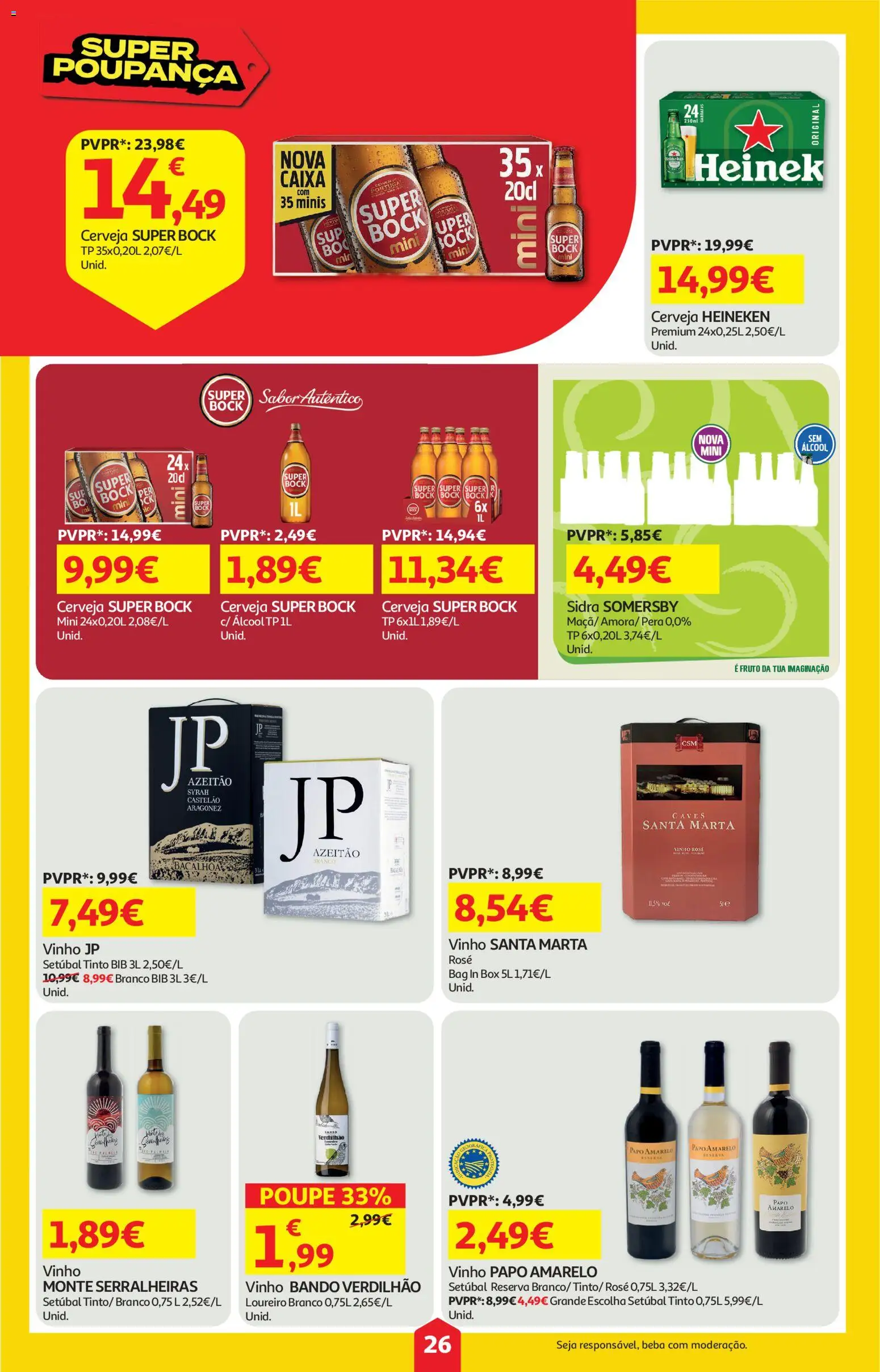 Auchan folheto │ válido de 04.06.2026 | Página: 26 | Produtos: Super bock, Caixa, Vinho, Cerveja