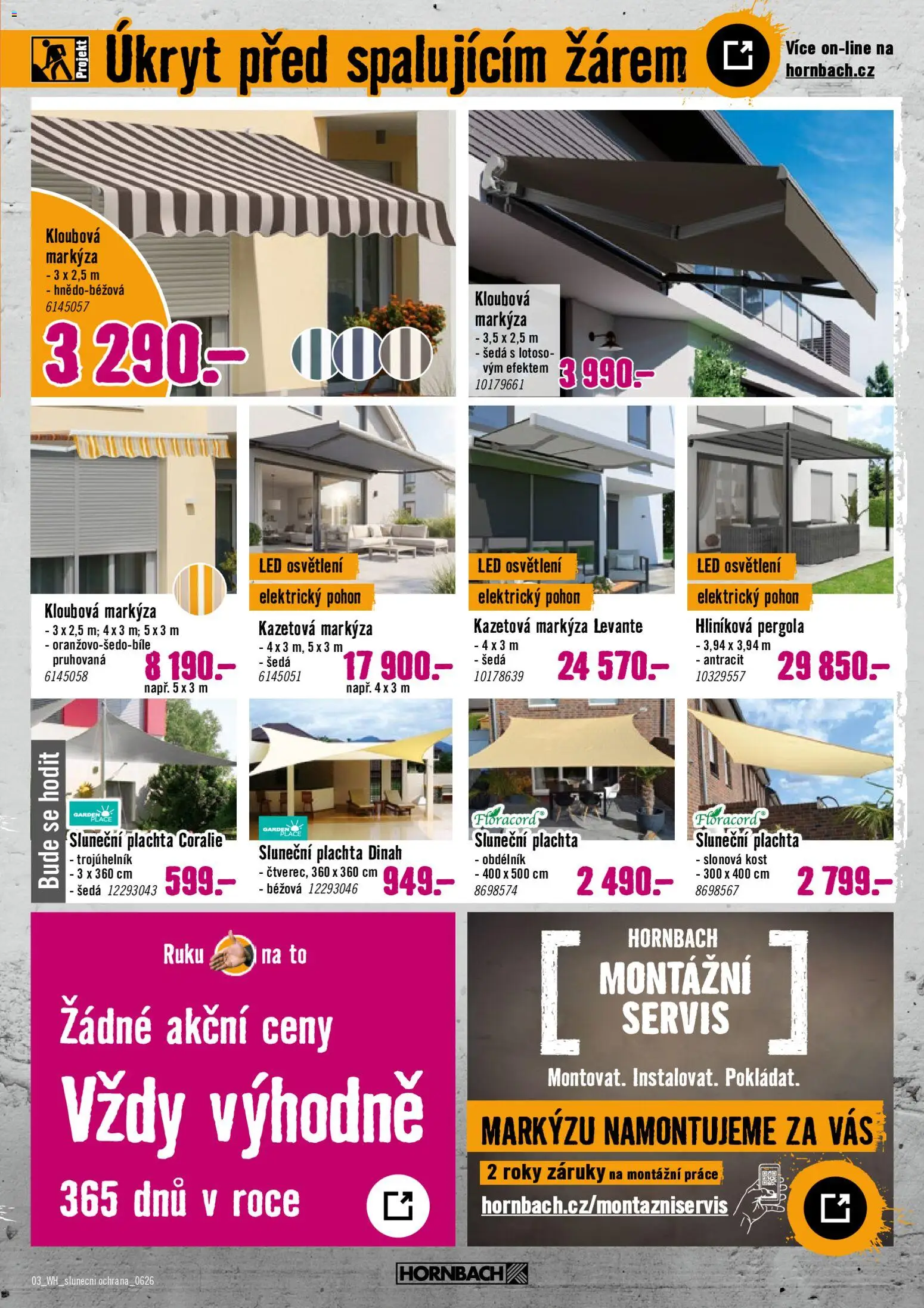 HORNBACH leták - Sluneční ochrana od 17.06.2026 | Strana: 3 | Produkty: Sluneční plachta, LED, Plachta, Markýza