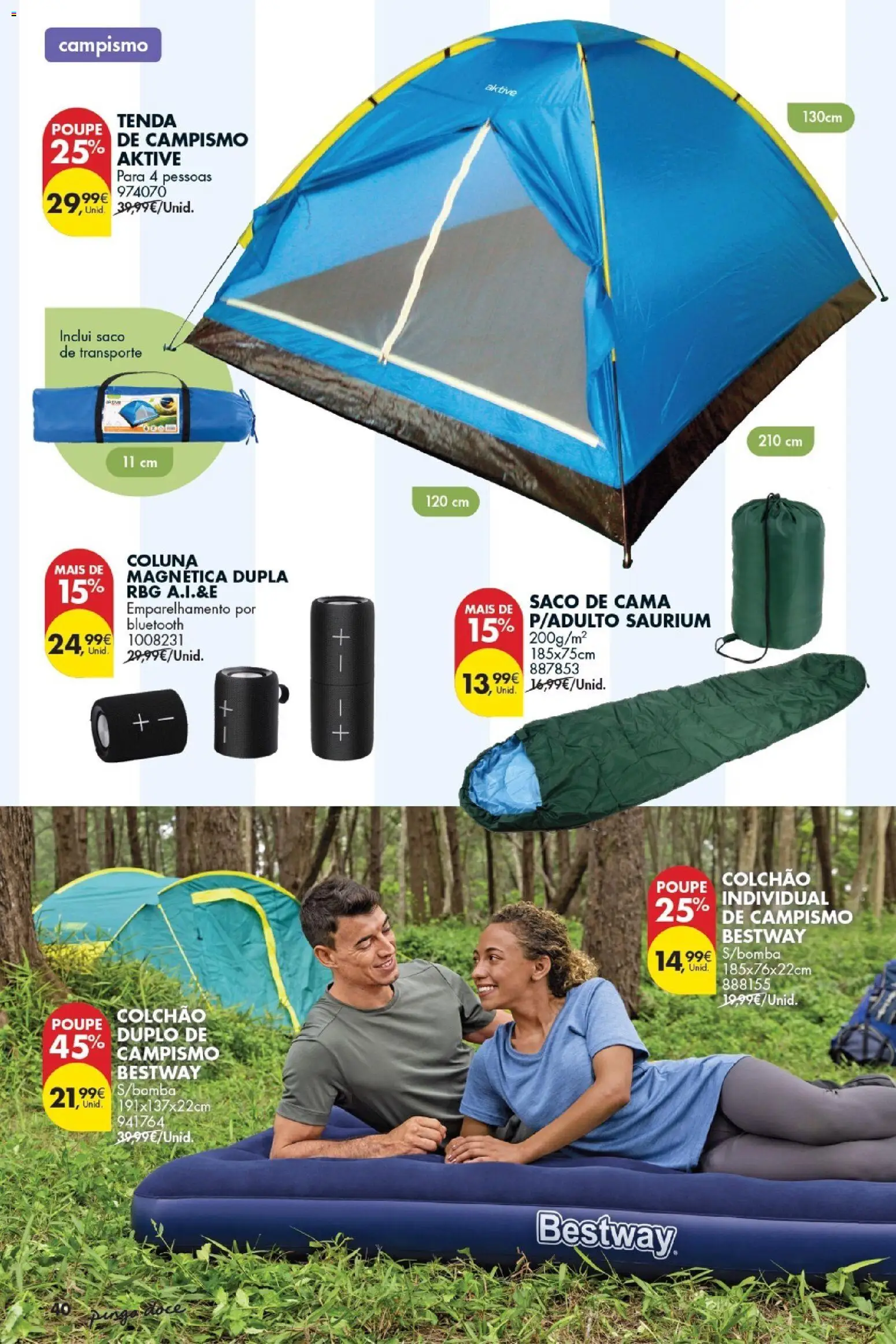 Pingo Doce Bazar Verão 2 │ válido de 30/06/2026 | Página: 40 | Produtos: Tenda, Cama, Colchão