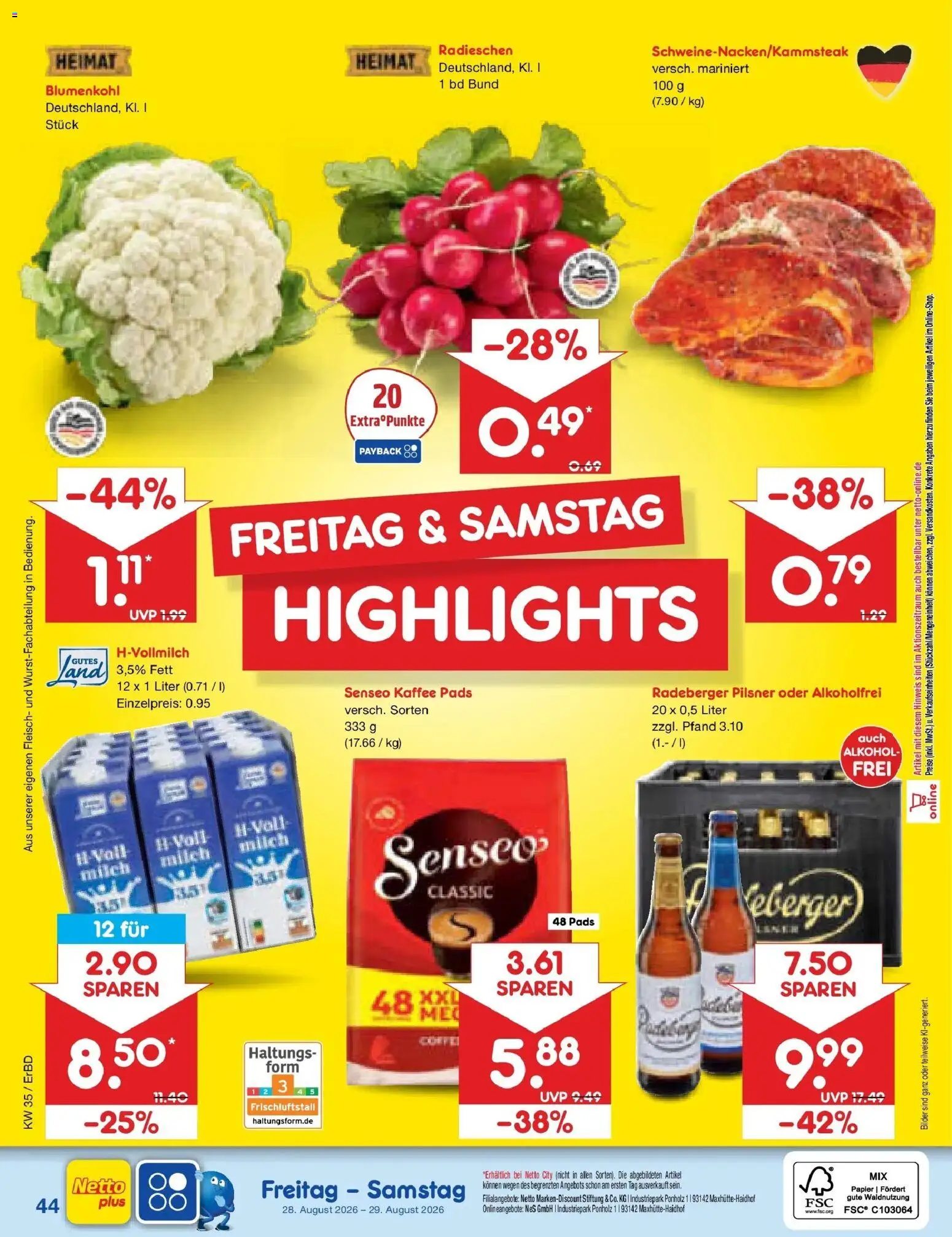 Netto Marken-Discount Prospekt Weimar – gültig ab 24.08.2026 | Seite: 58 | Produkte: Bilder, Alkohol, Fleisch, Radeberger pilsner