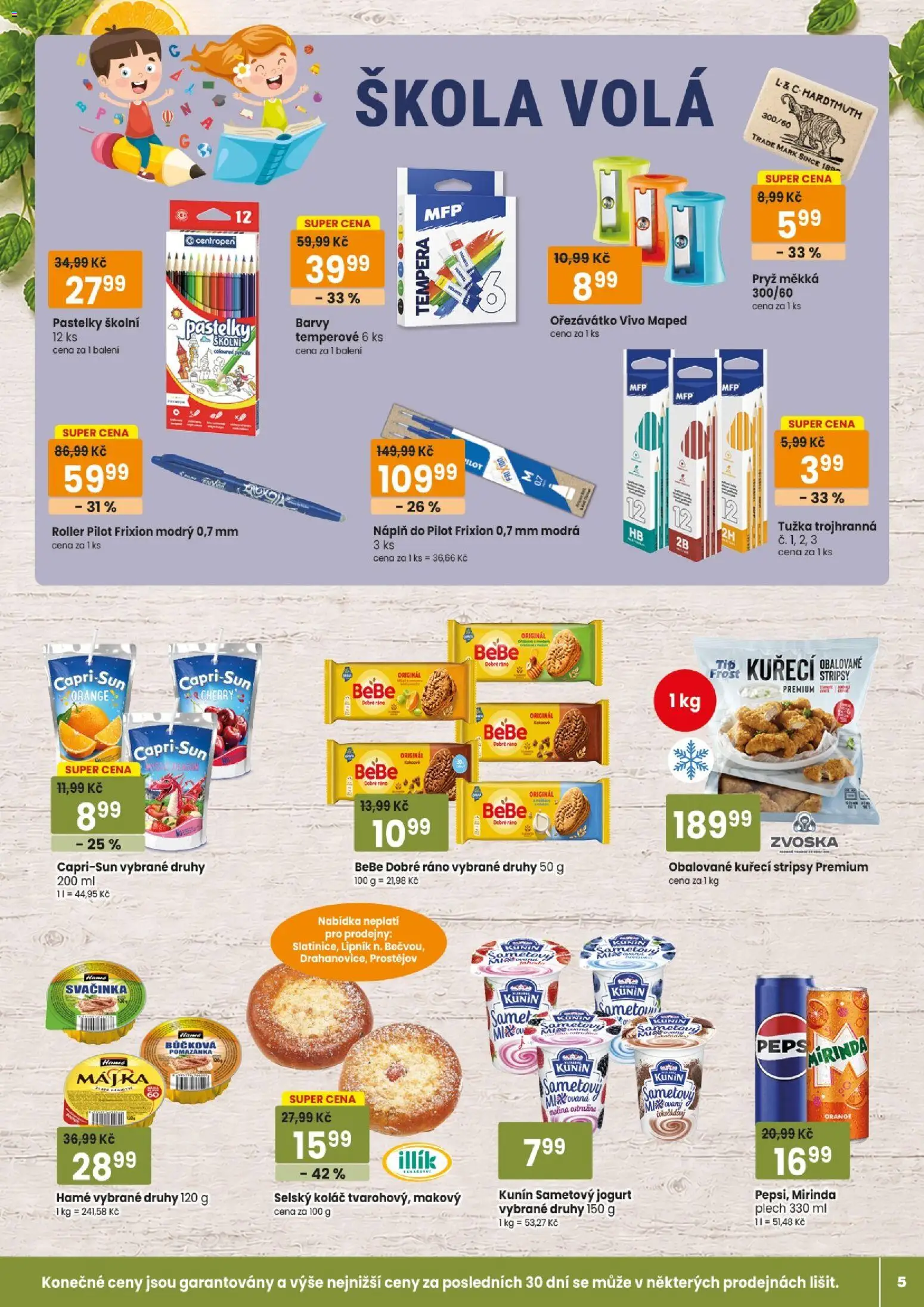 Tempo leták od 26.08.2026 | Strana: 5 | Produkty: Jogurt, Plech, Ořezávátko, Kuřecí stripsy