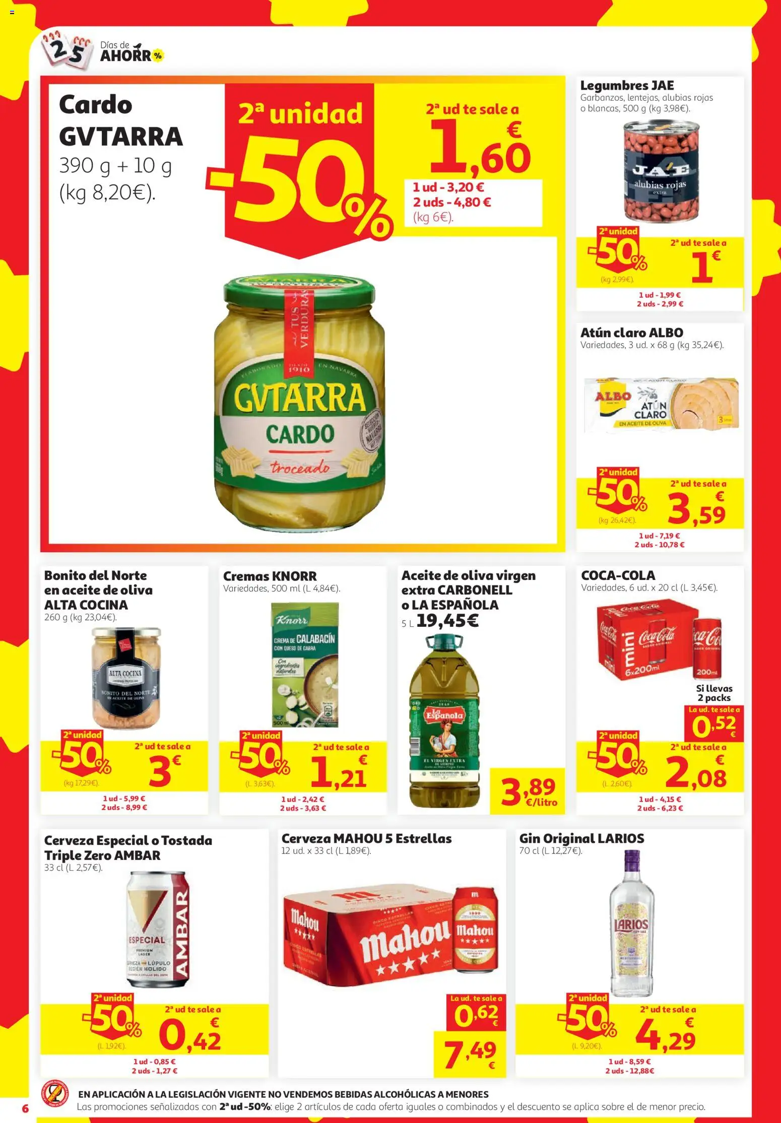 Alcampo Supermercado │ válido desde el 24/09/2026 | Página: 6 | Productos: Atún, Aceite, Crema, Aceite de oliva