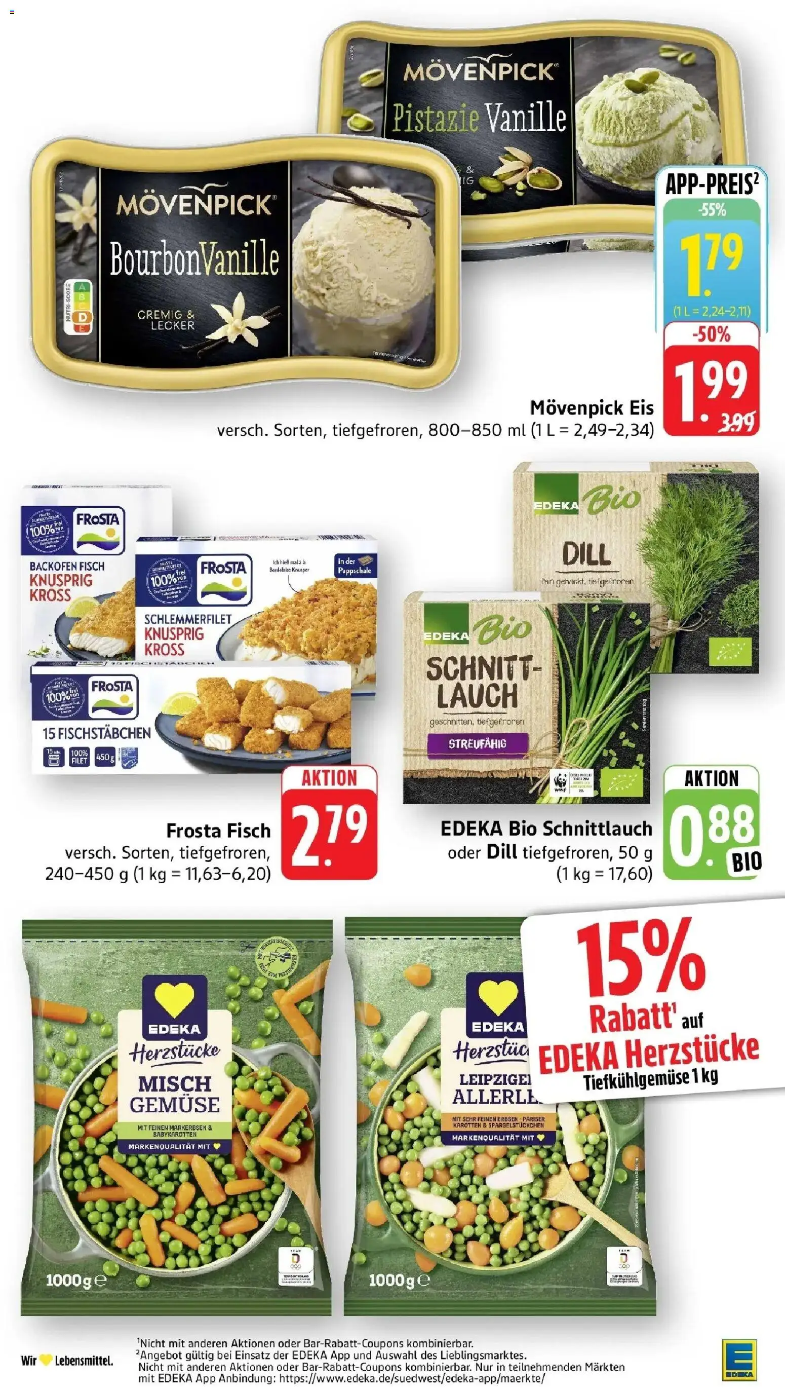 E center Prospekt Laupheim – gültig ab 17.05.2026 | Seite: 28 | Produkte: Tiefkühlgemüse, Fisch, Movenpick eis, Fischstabchen