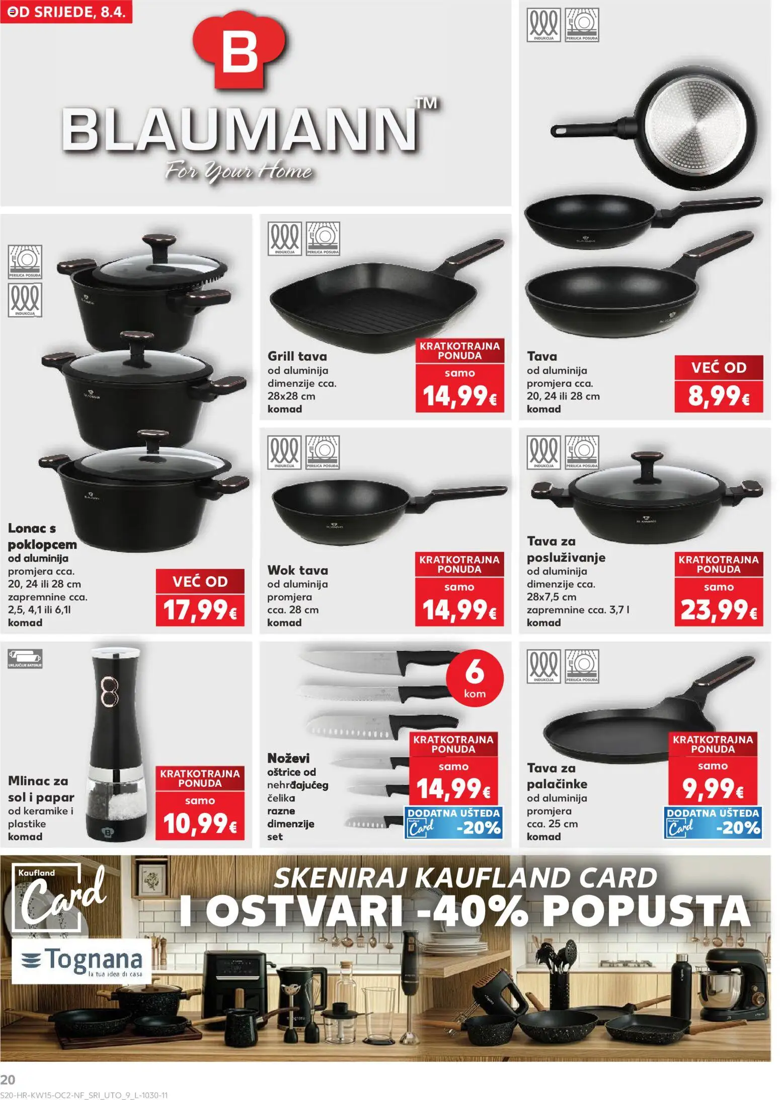 Kaufland katalog | vrijedi od 08.04.2026 | Stranica: 20 | Proizvodi: Perilica posuđa, Grill tava, Lonac, Mlinac za sol i papar